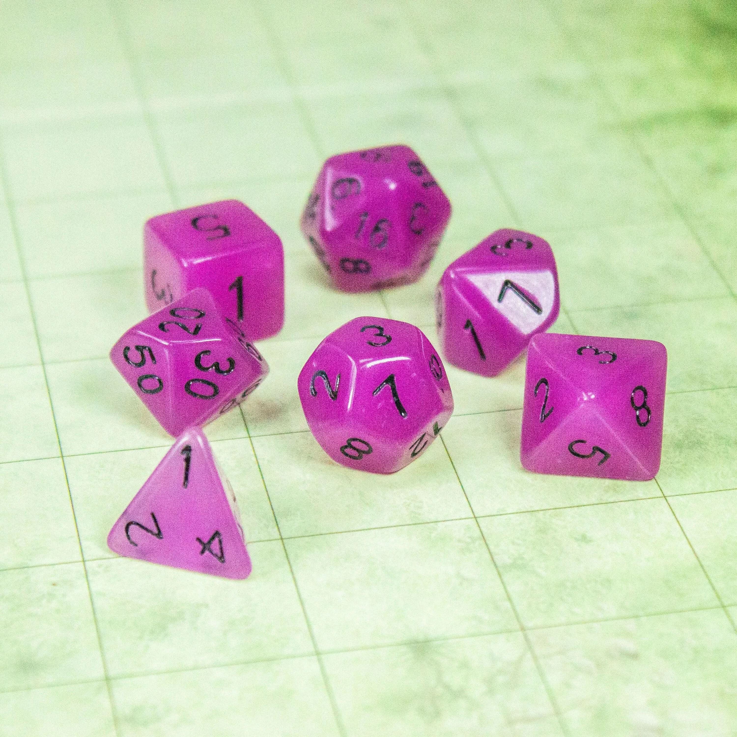 Purple Glow In The Dark Dice