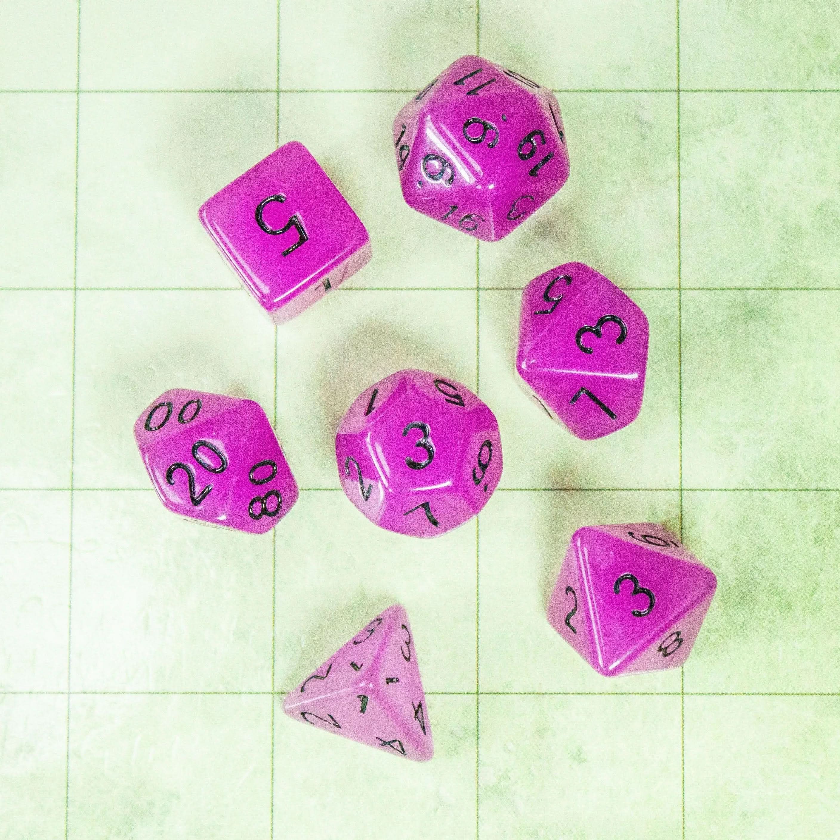 Purple Glow In The Dark Dice