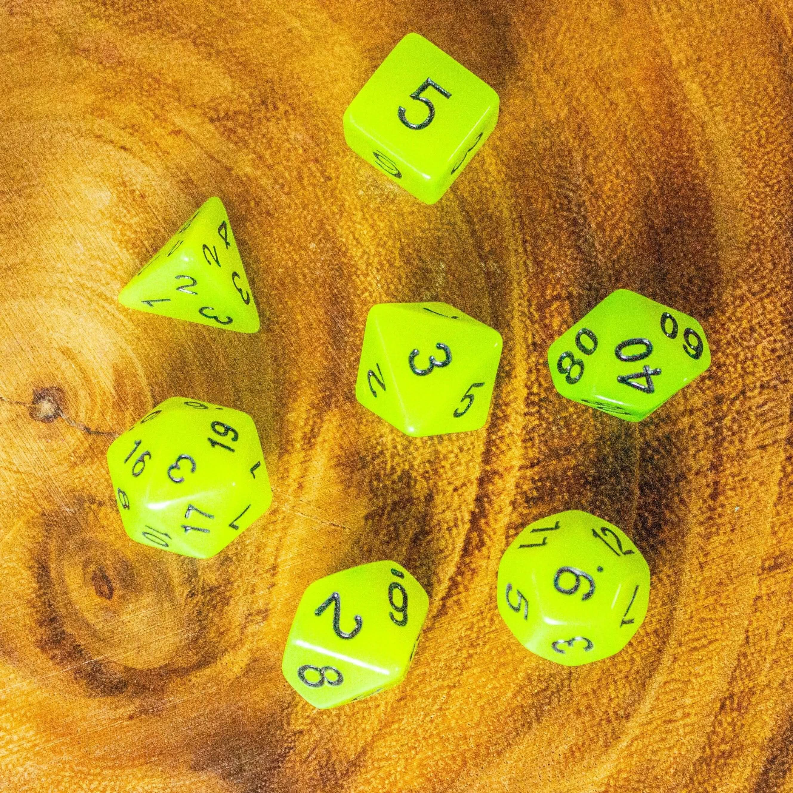 Yellow Glow In The Dark Dice