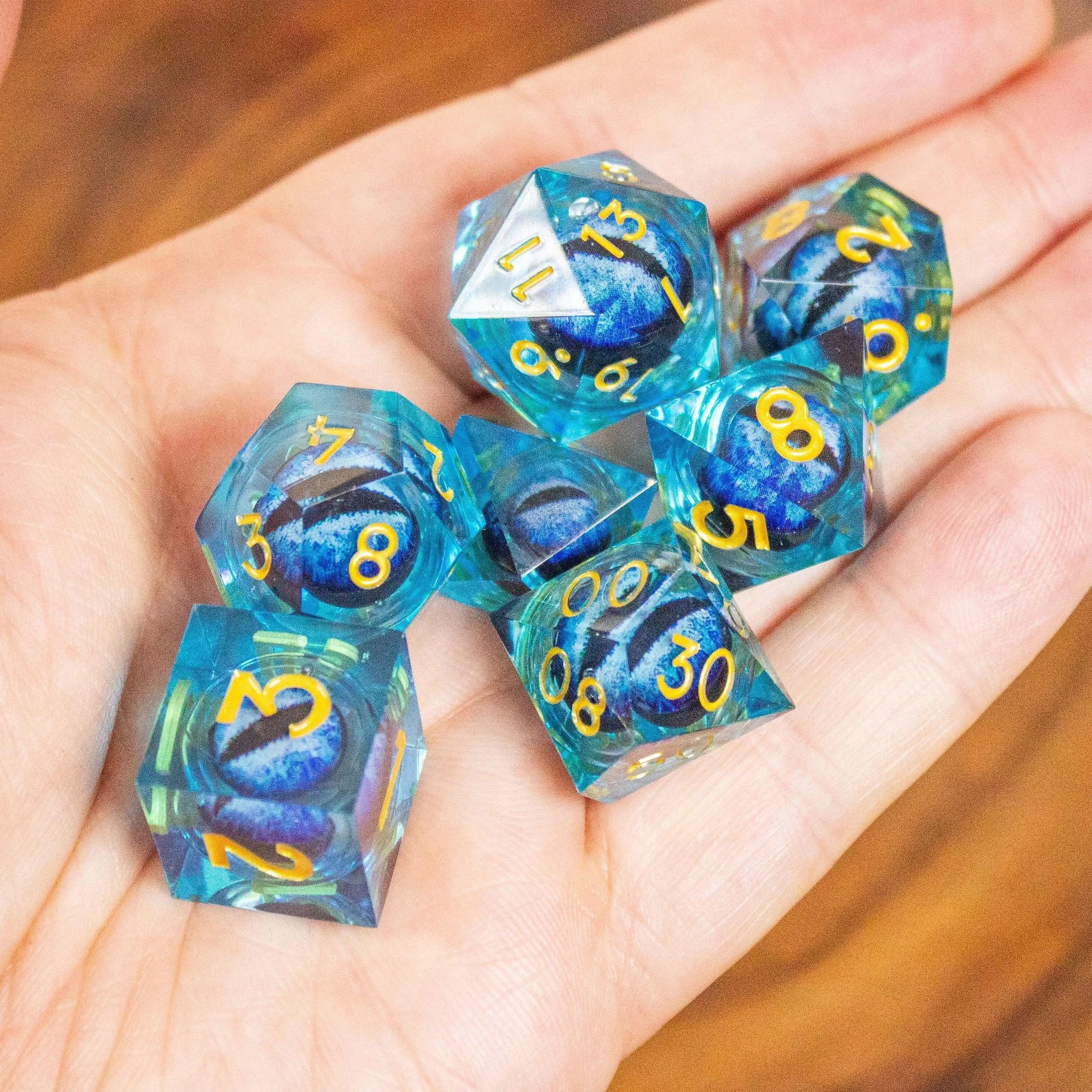 Liquid Core Blue Snake Eye Dice