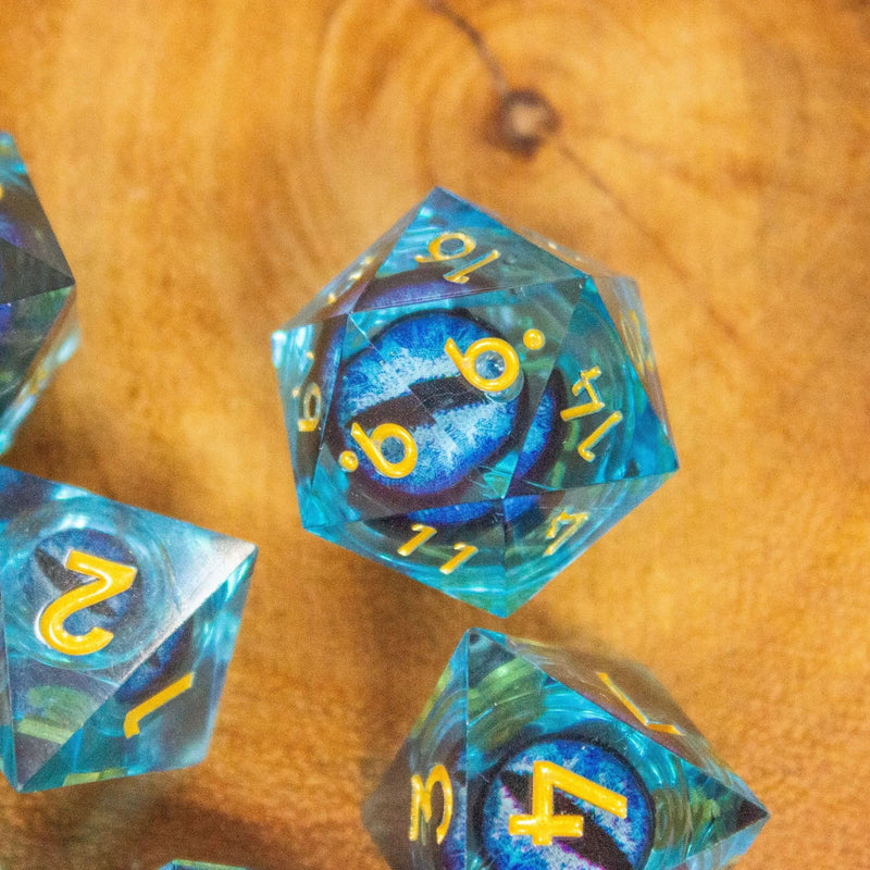 Liquid Core Blue Snake Eye Dice