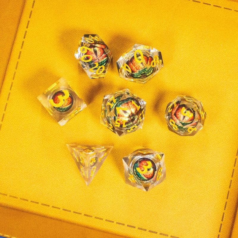 Liquid Core Orange Dragon Eye Dice