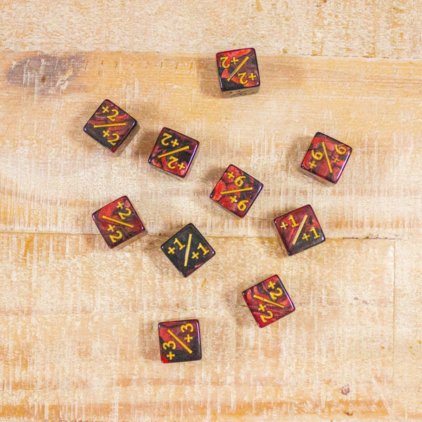 Red and Black Galaxy Counter Dice! TCG Magic Counter +- Dice Magic Of The Gathering - MysteryDiceGoblins