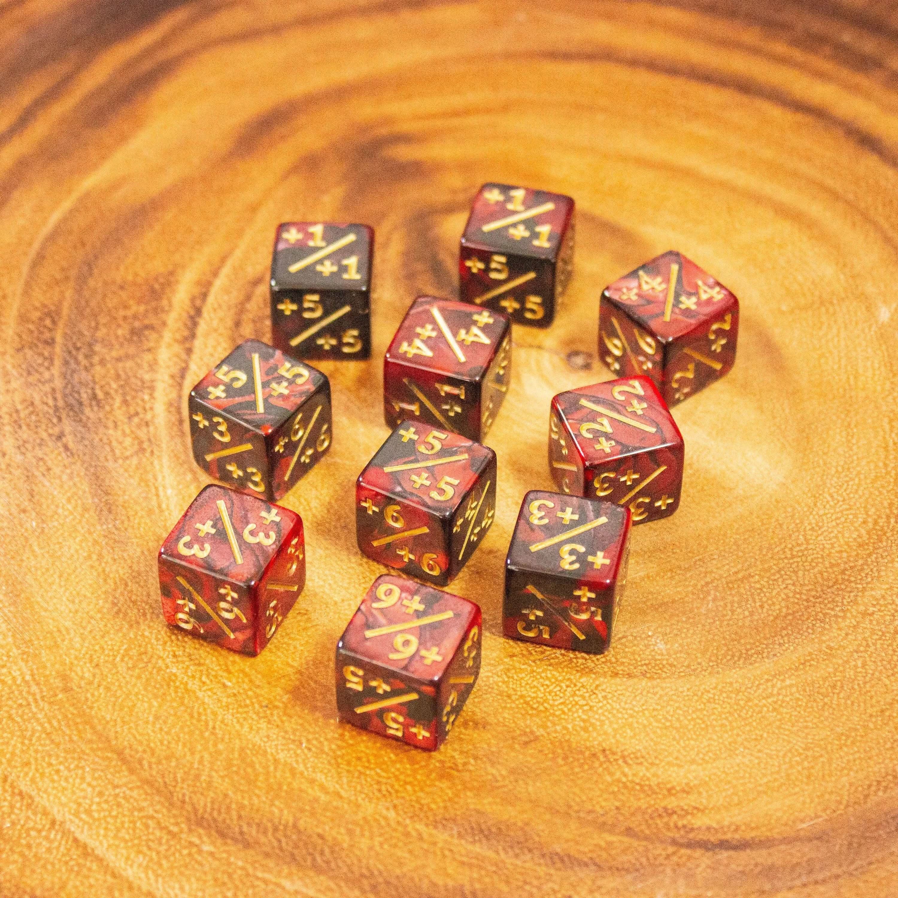 Red and Black Galaxy Counter Dice