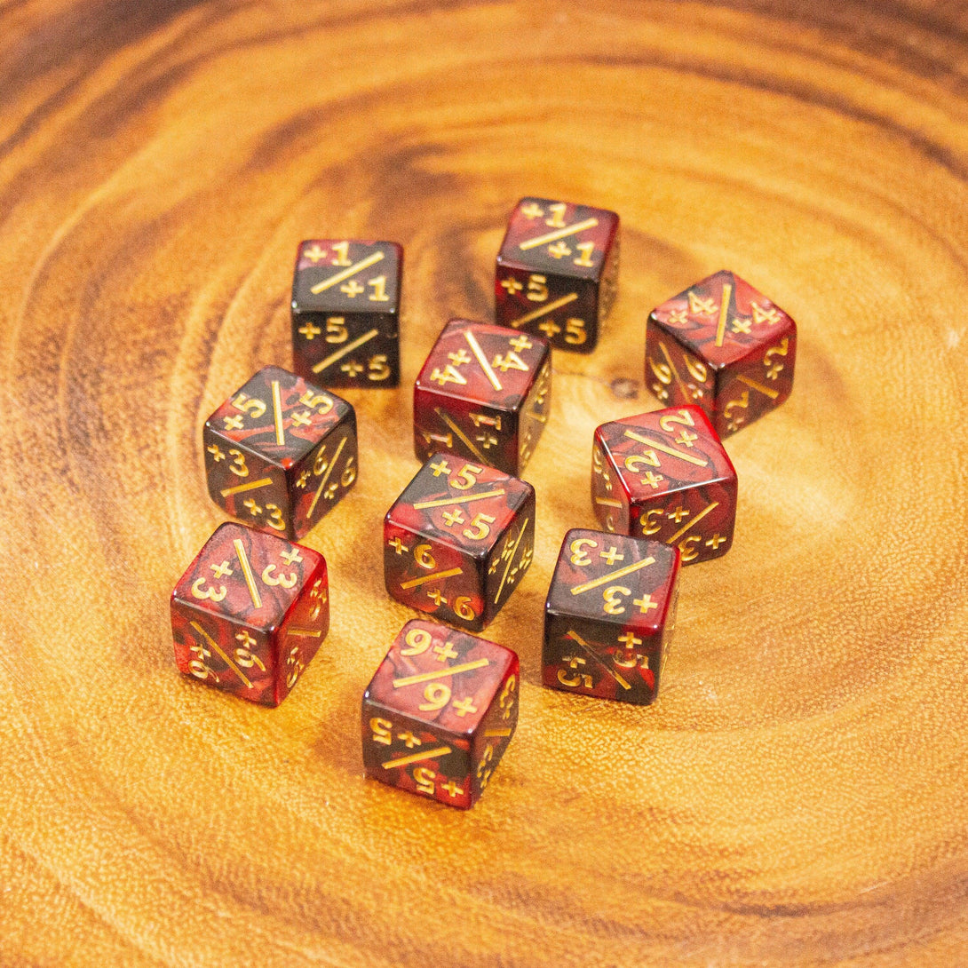 Red and Black Galaxy Counter Dice! TCG Magic Counter +- Dice Magic Of The Gathering - MysteryDiceGoblins