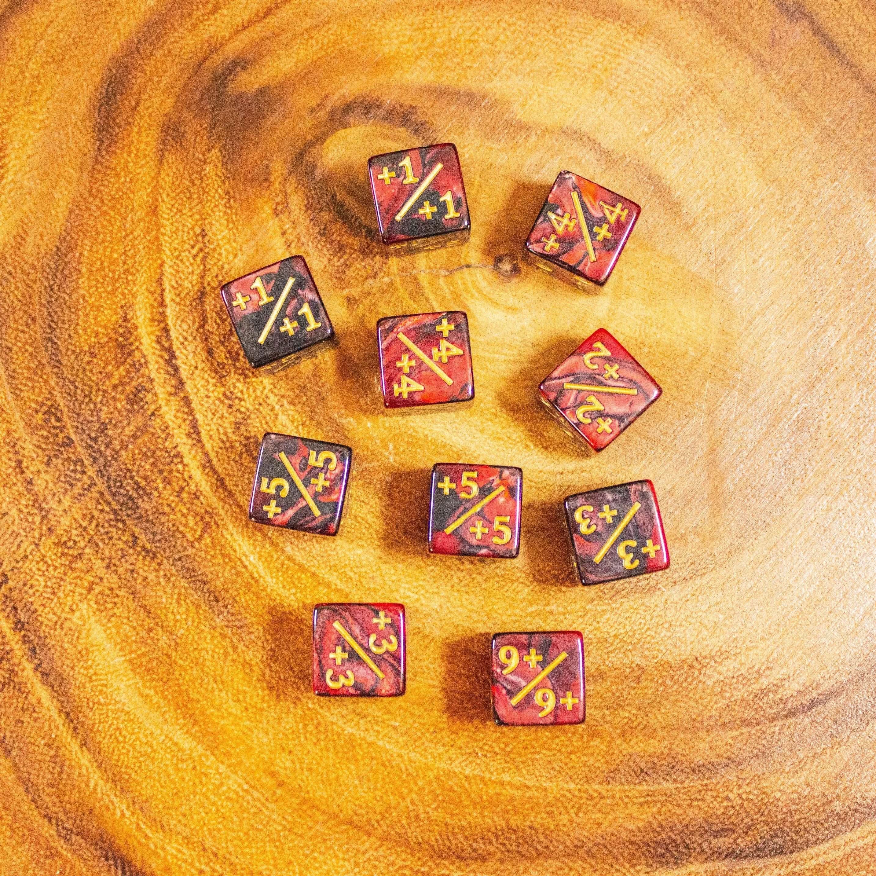 Red and Black Galaxy Counter Dice