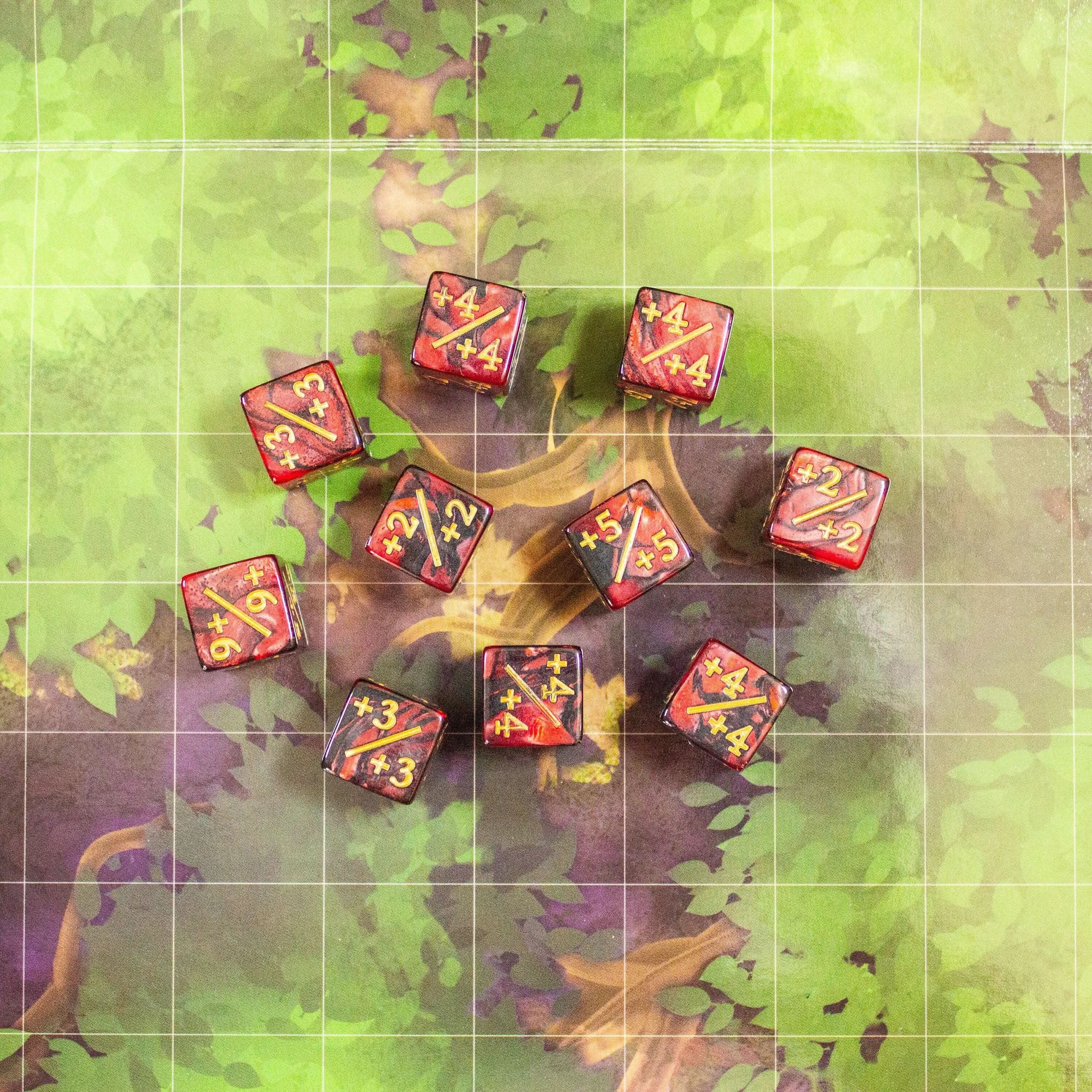 Red and Black Galaxy Counter Dice