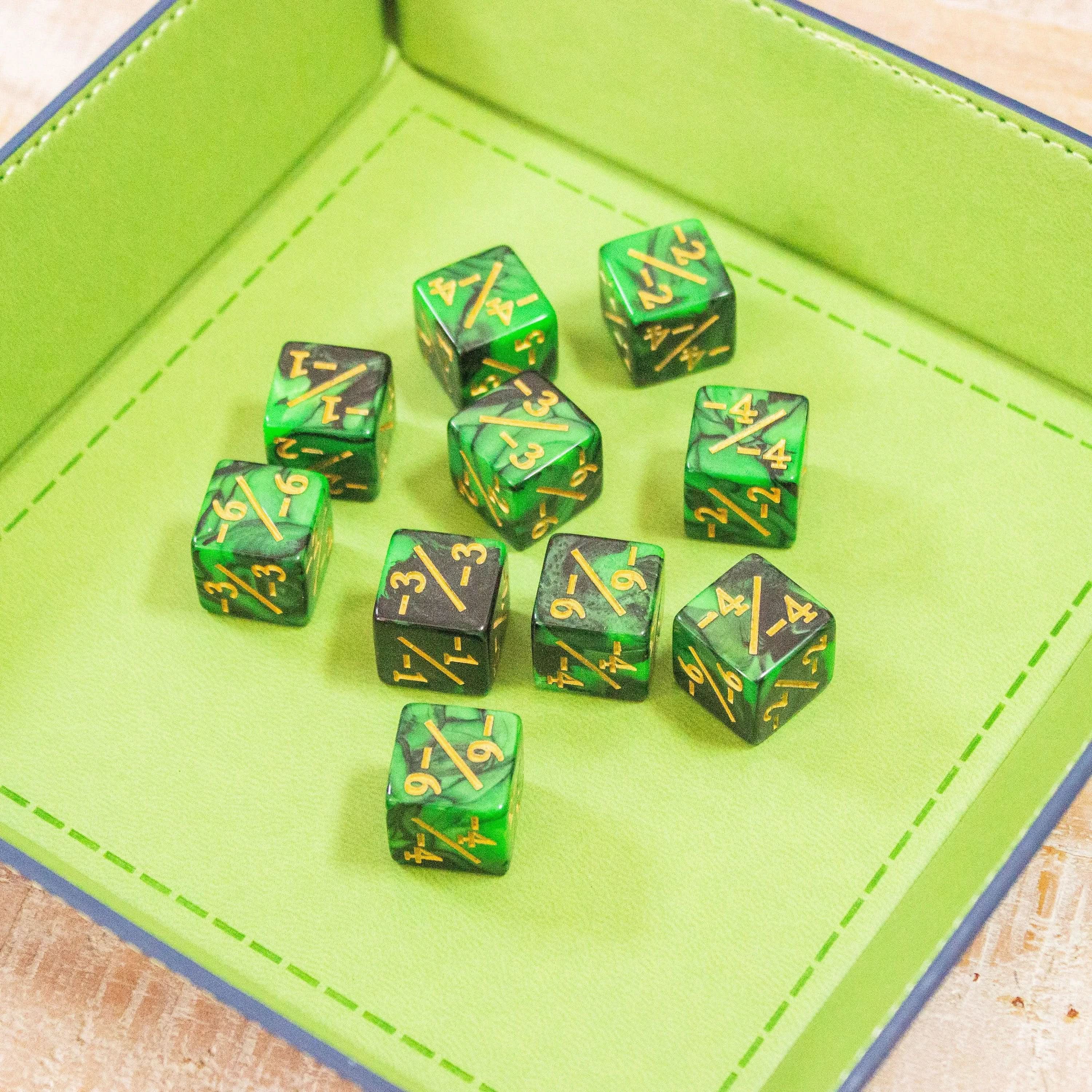 Green and Black Galaxy Counter Dice