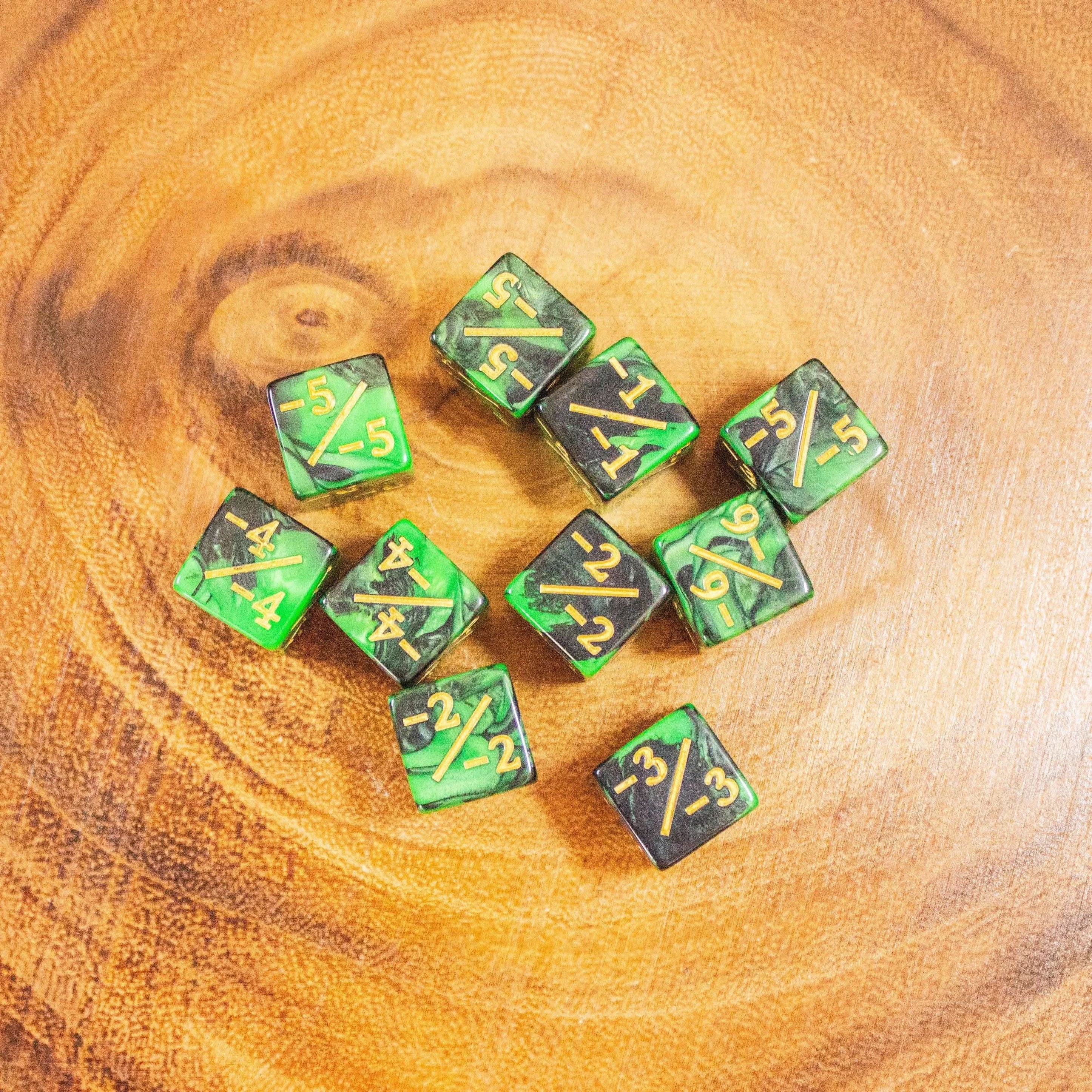 Green and Black Galaxy Counter Dice! TCG Magic Counter +- Dice Magic Of The Gathering - MysteryDiceGoblins