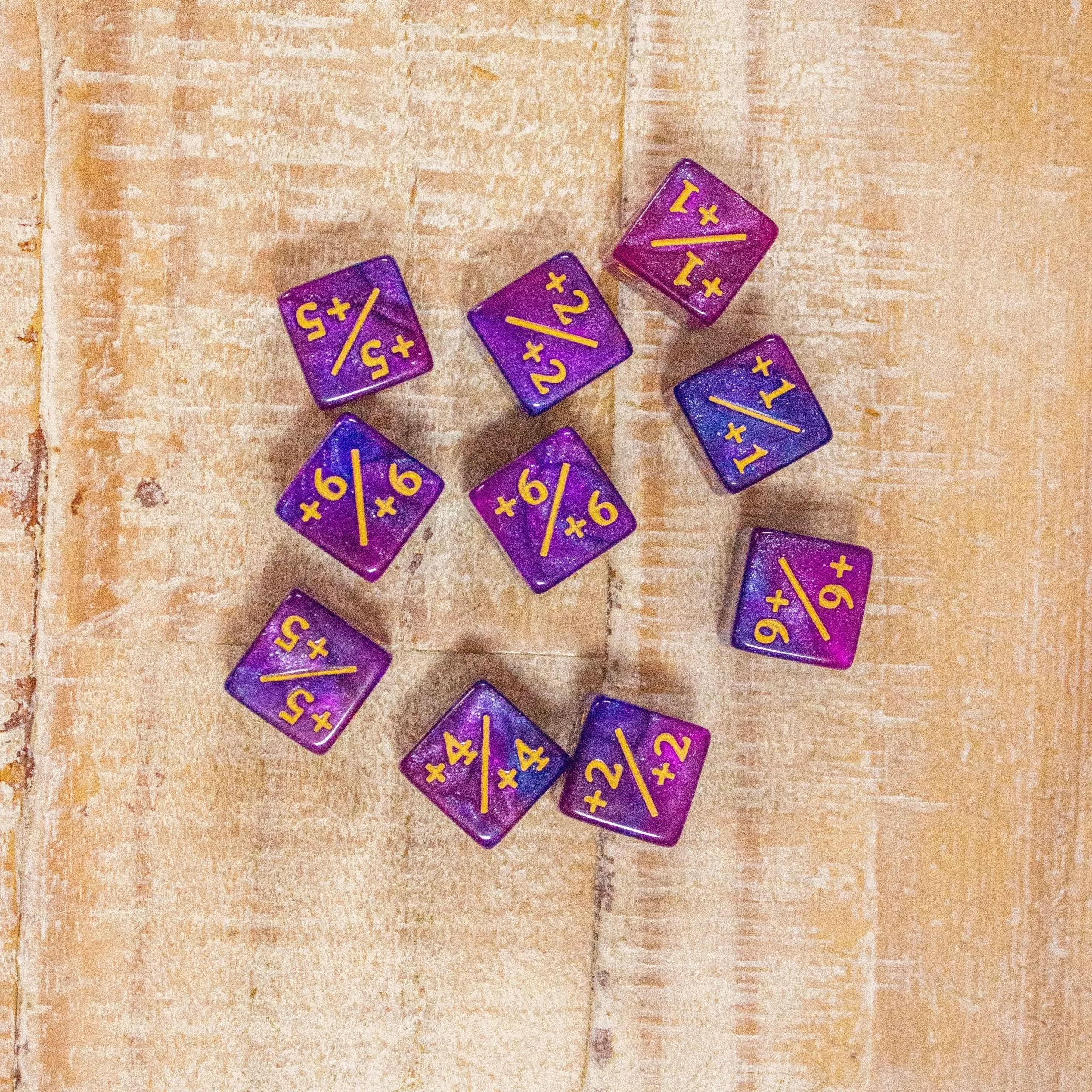 Pink and Purple Galaxy Counter Dice