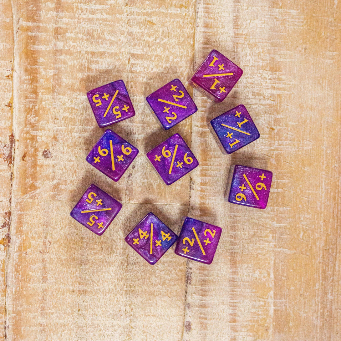 Pink and Purple Galaxy Counter Dice! TCG Magic Counter +- Dice Magic Of The Gathering - MysteryDiceGoblins