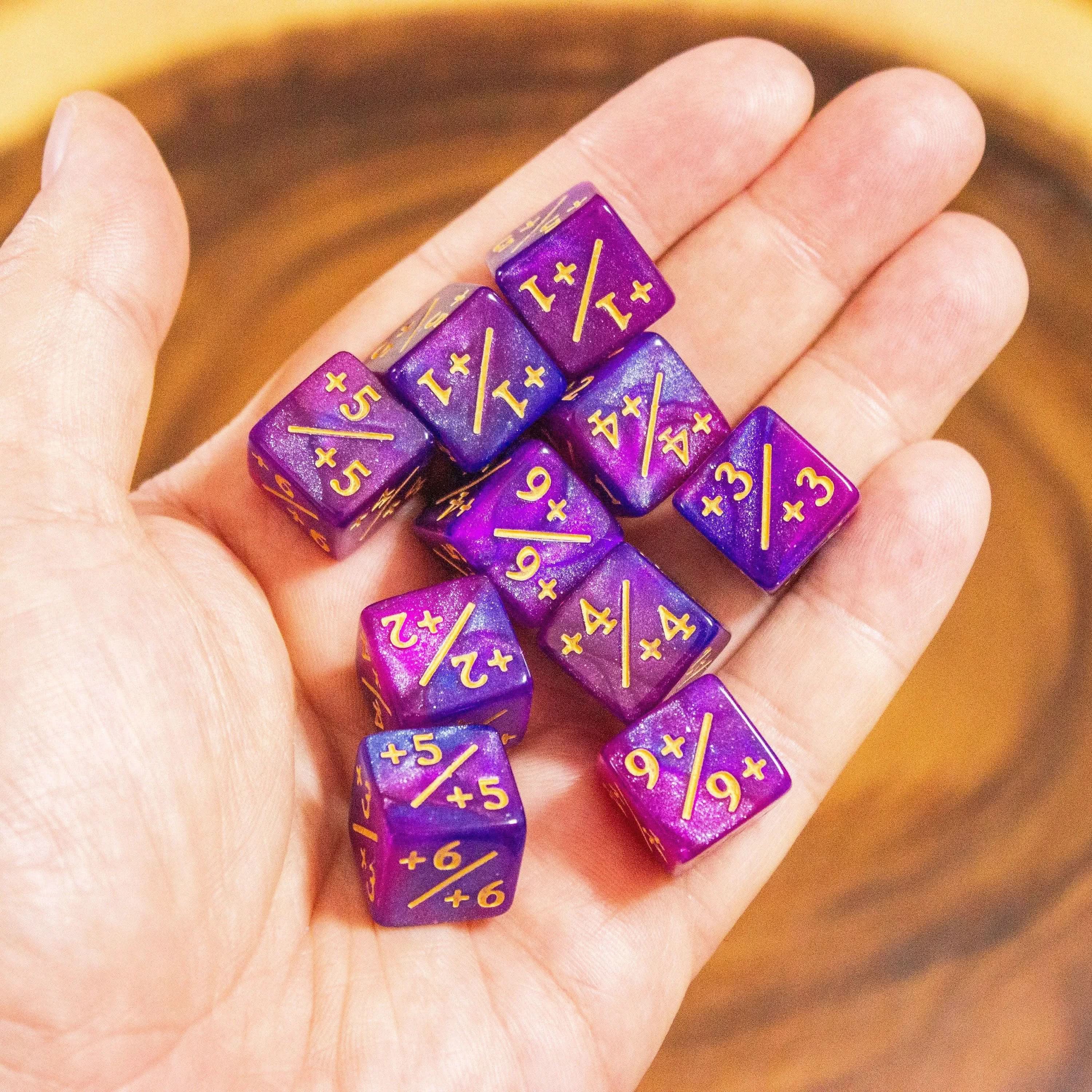Pink and Purple Galaxy Counter Dice