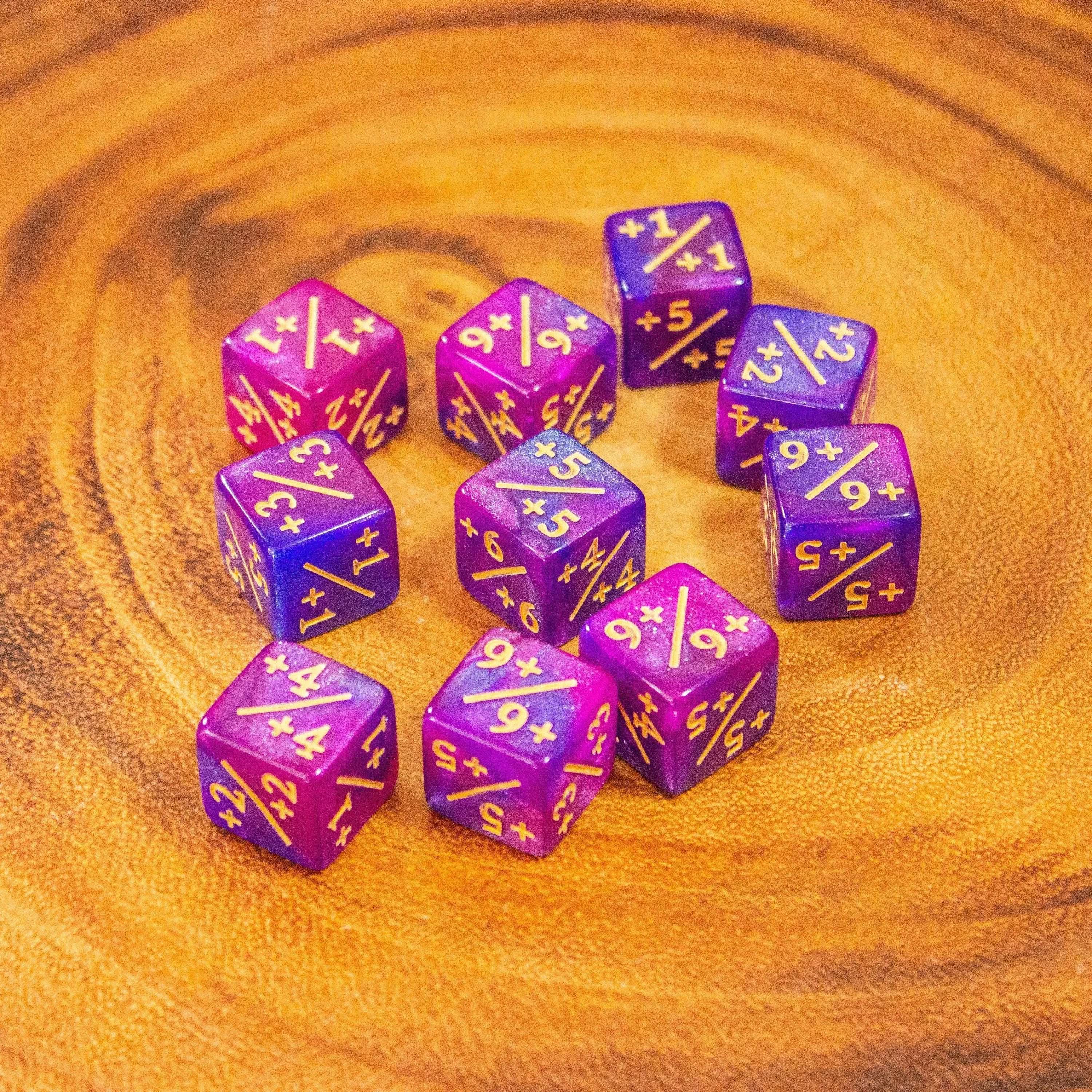 Pink and Purple Galaxy Counter Dice
