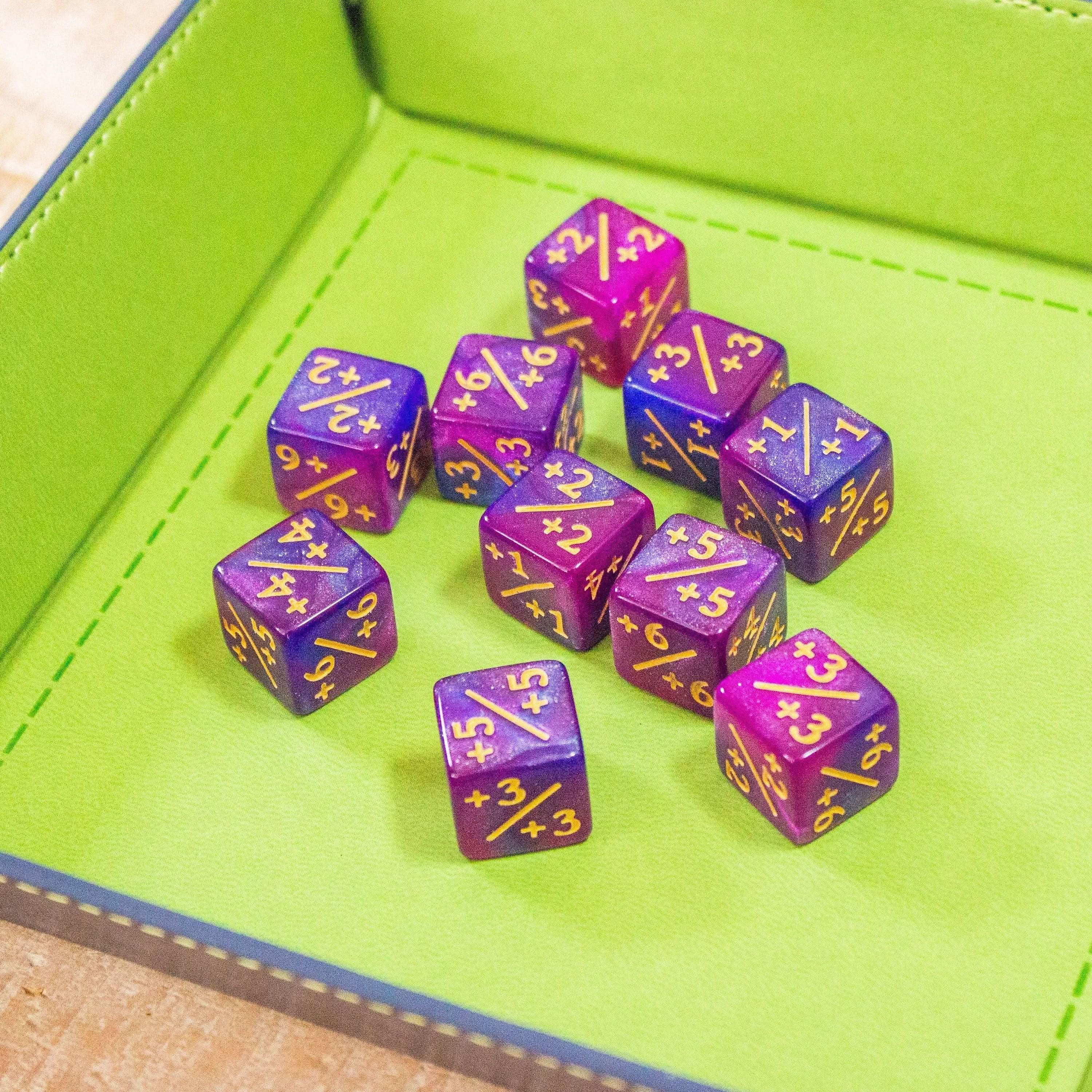 Pink and Purple Galaxy Counter Dice