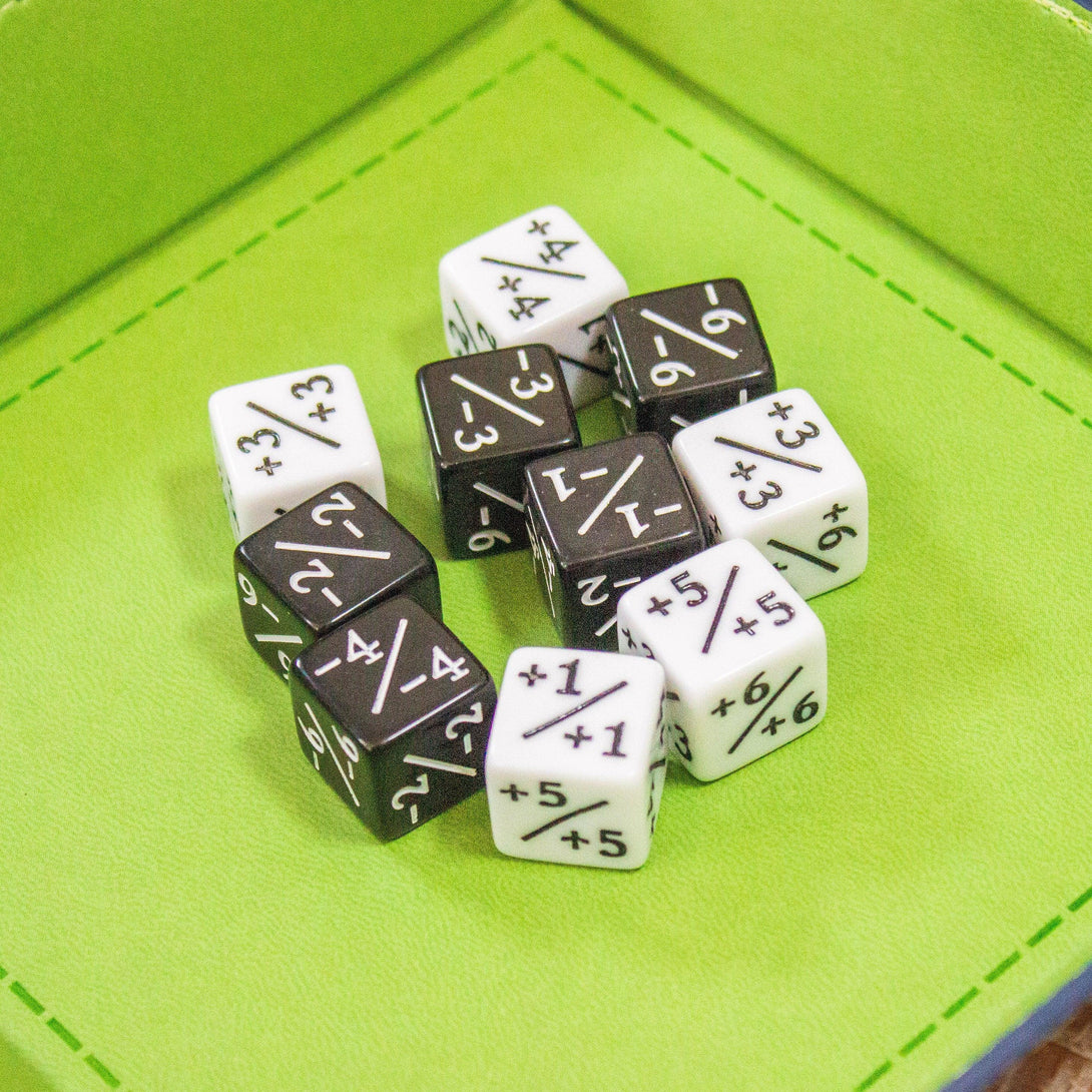 Black and White Block Counter Dice! TCG Magic Counter +- Dice Magic Of The Gathering - MysteryDiceGoblins