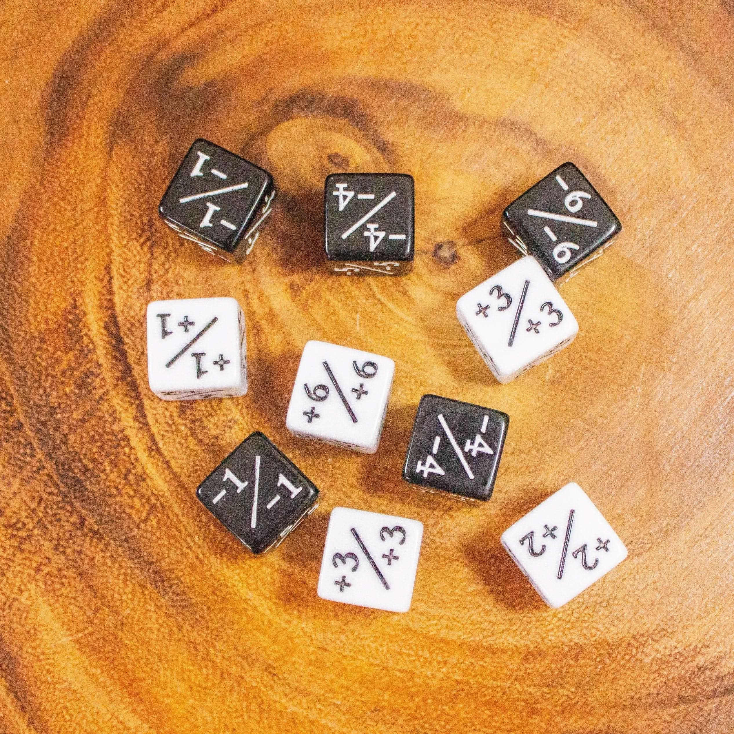 Black and White Block Counter Dice