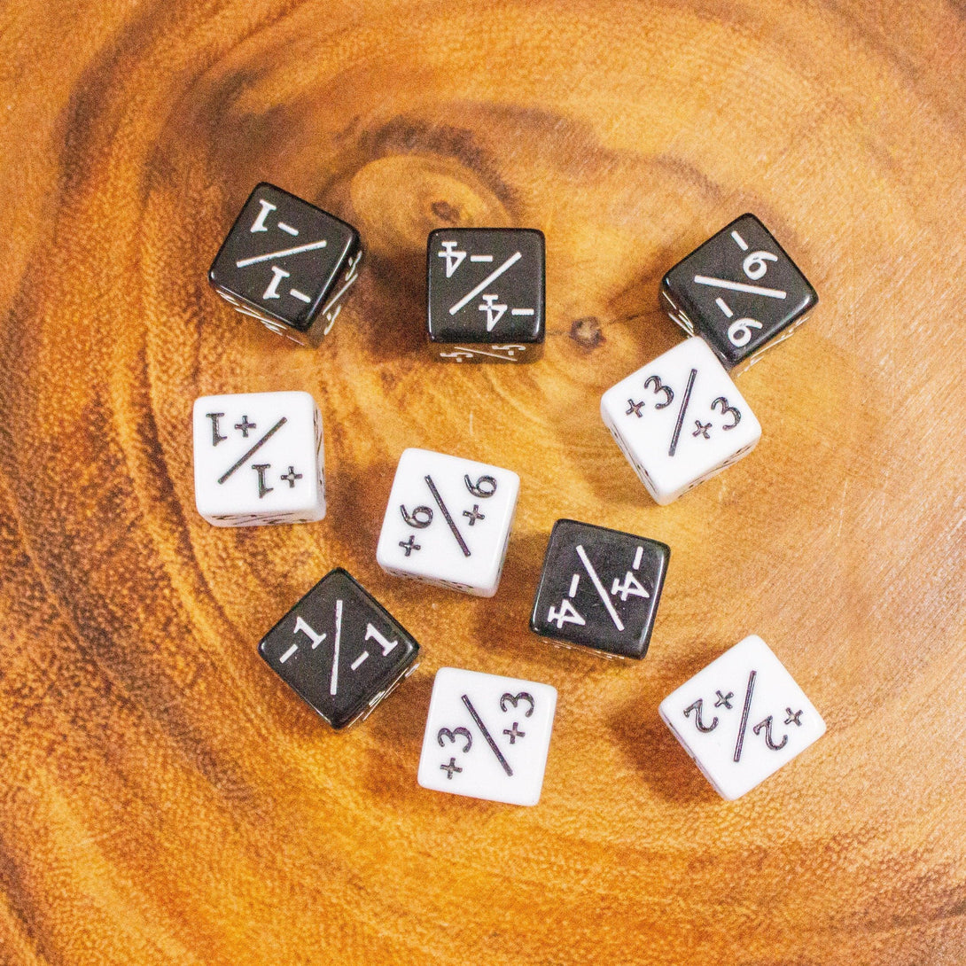 Black and White Block Counter Dice! TCG Magic Counter +- Dice Magic Of The Gathering - MysteryDiceGoblins