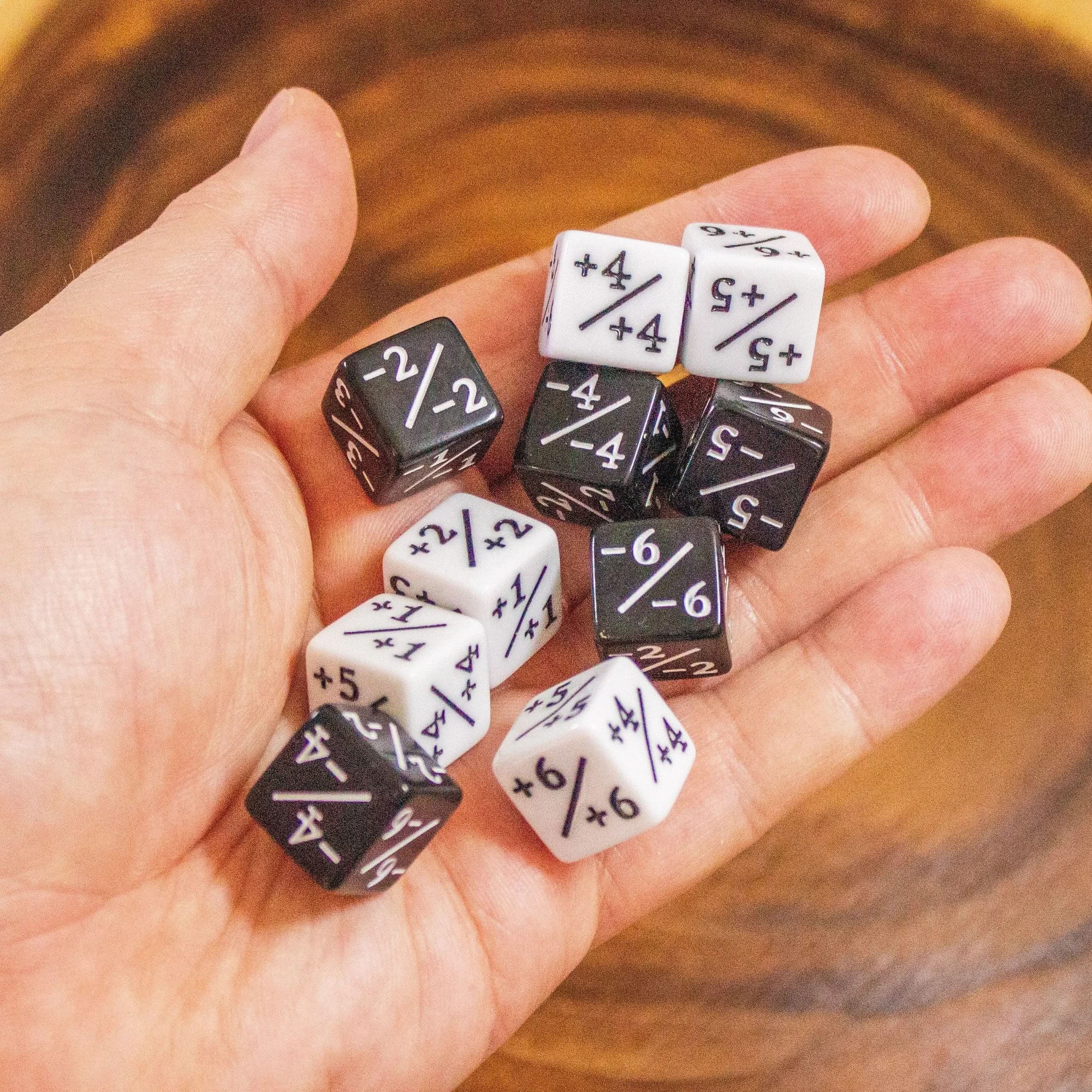 Black and White Block Counter Dice