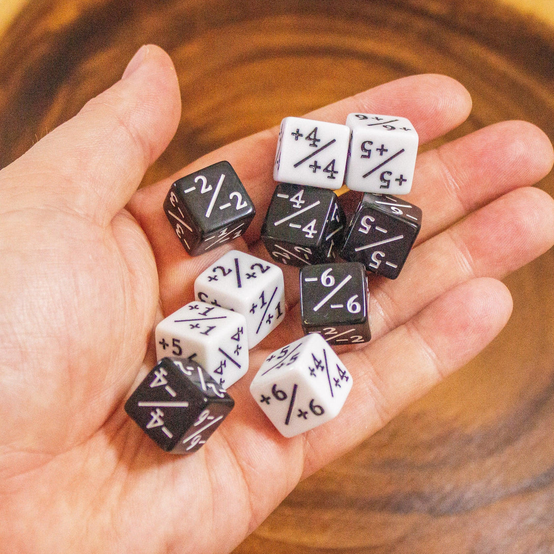 Black and White Block Counter Dice! TCG Magic Counter +- Dice Magic Of The Gathering - MysteryDiceGoblins