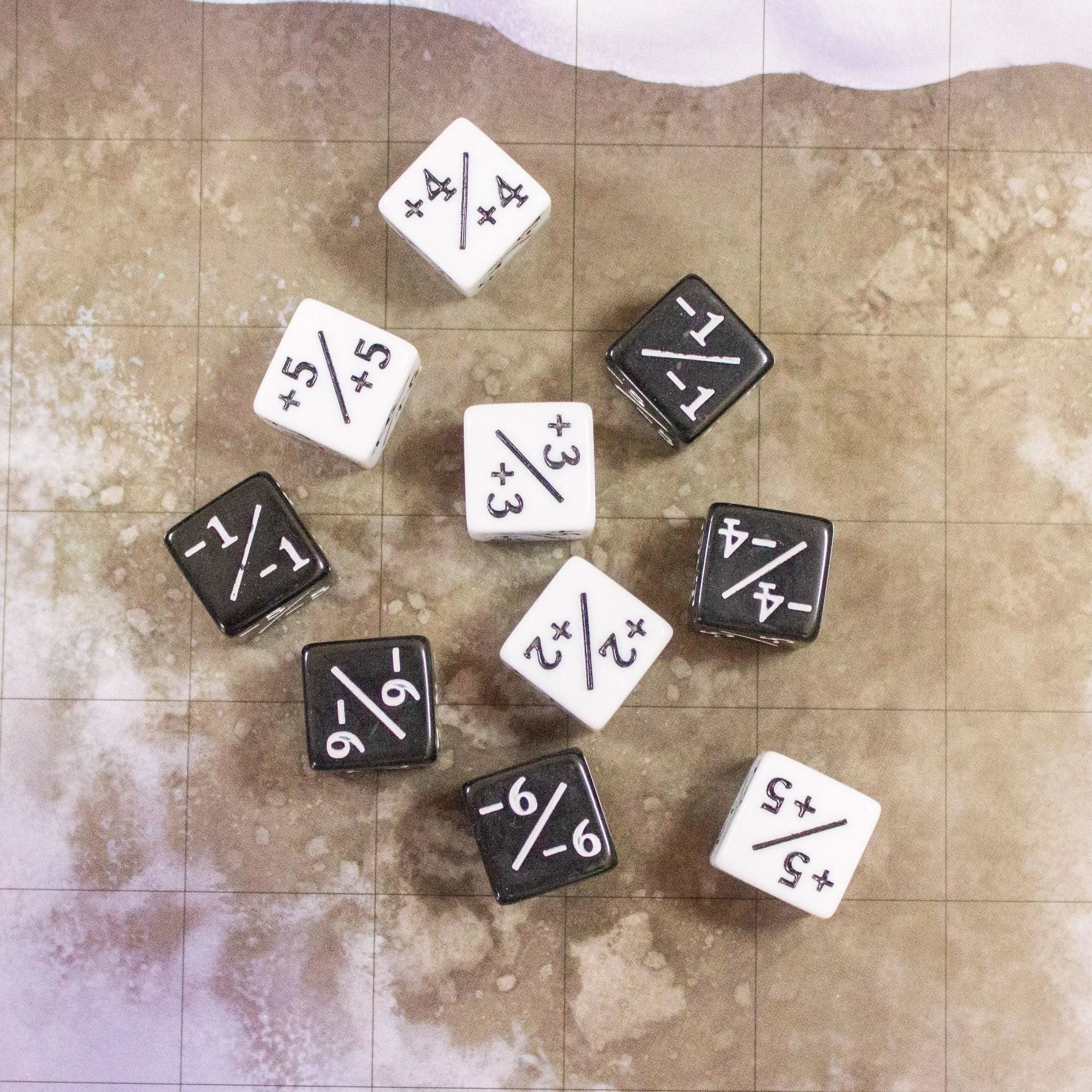 Black and White Block Counter Dice