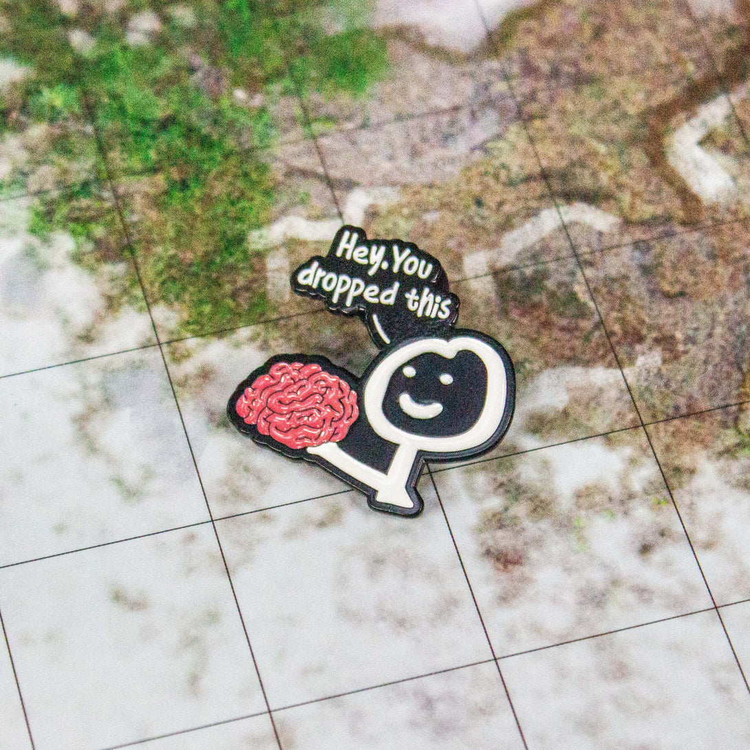 Hey, You Dropped This (brain) Enamel Pin Badge Funny Humour Sarcasm - MysteryDiceGoblins