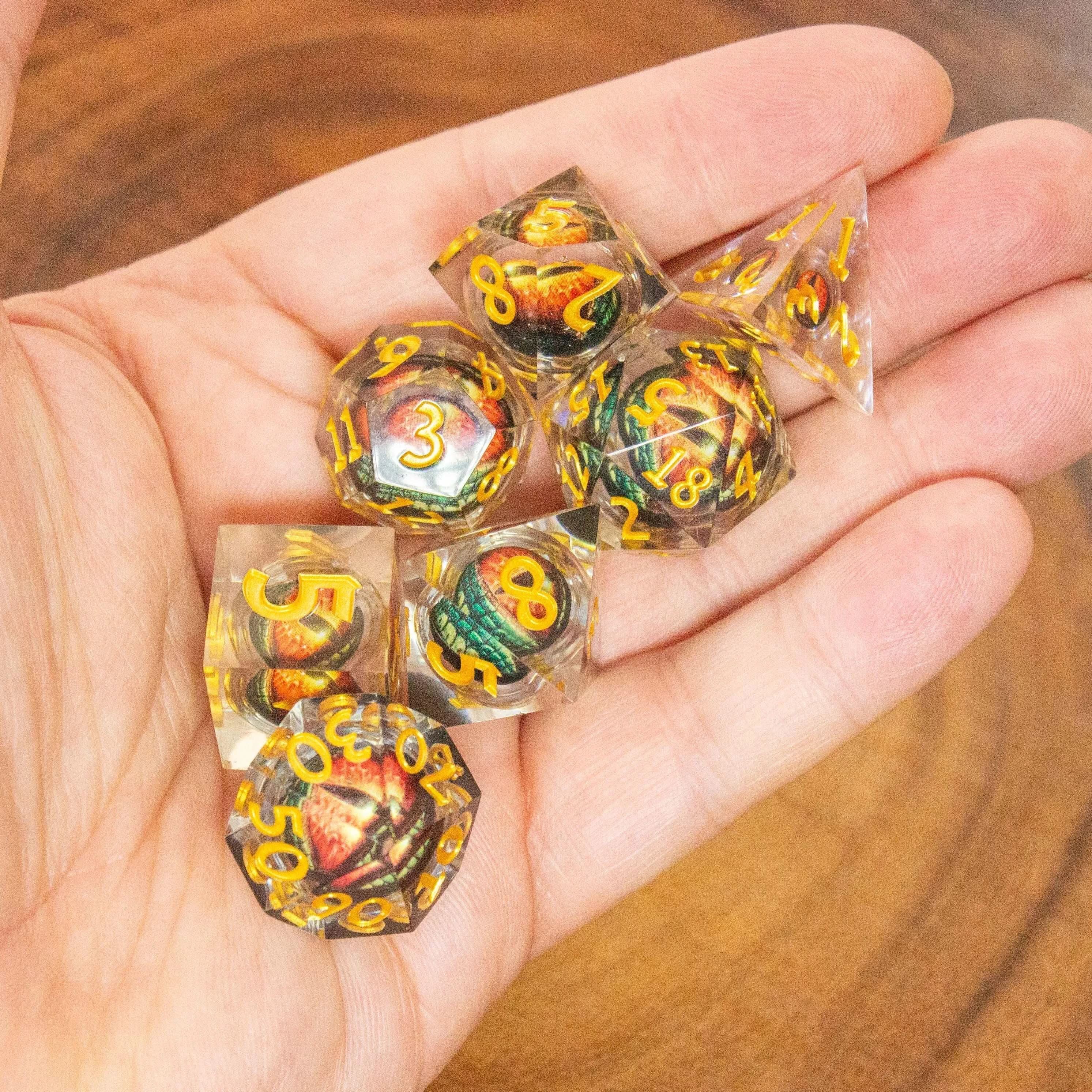 Liquid Core Orange Dragon Eye Dice