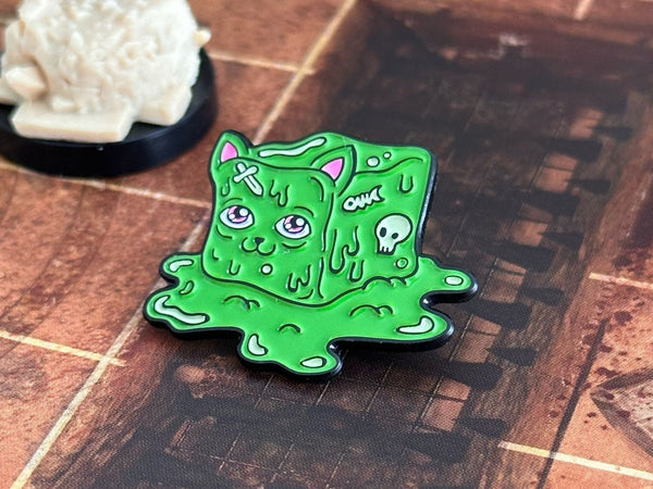 Gelatinous Cube Cat, DnD Enamel Pin, DnD Monster pin, Kawaii Cat Pin - MysteryDiceGoblins