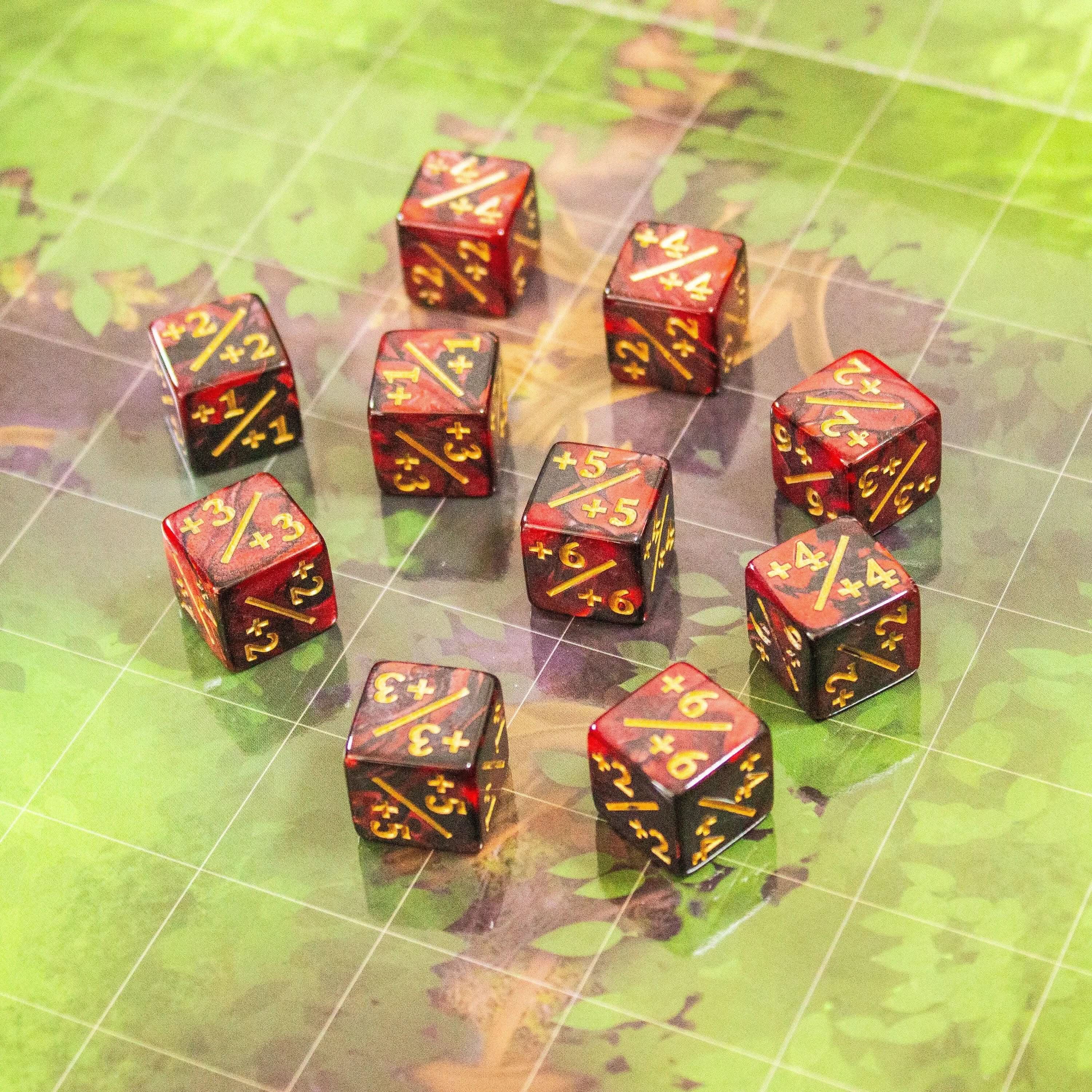 Red and Black Galaxy Counter Dice