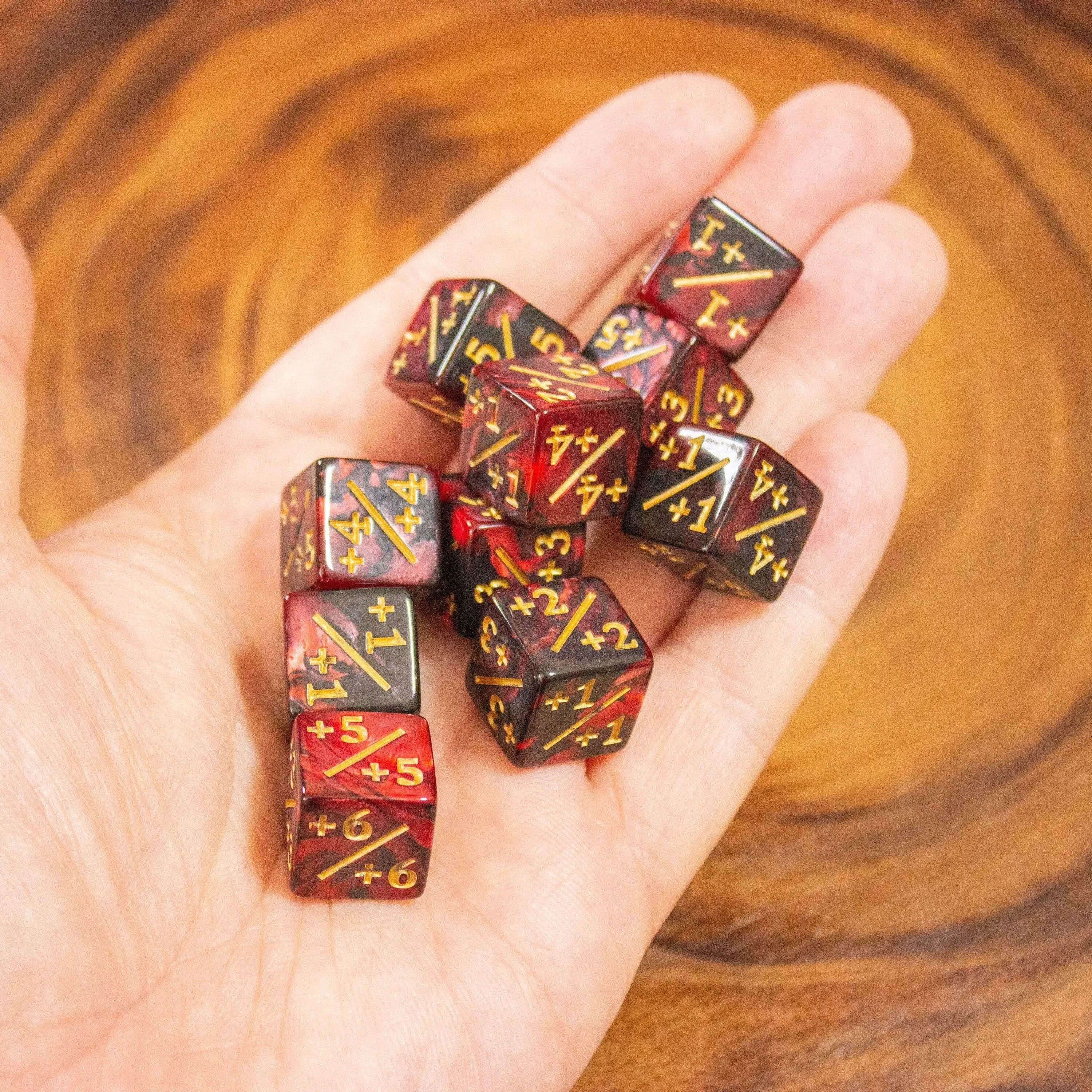Red and Black Galaxy Counter Dice