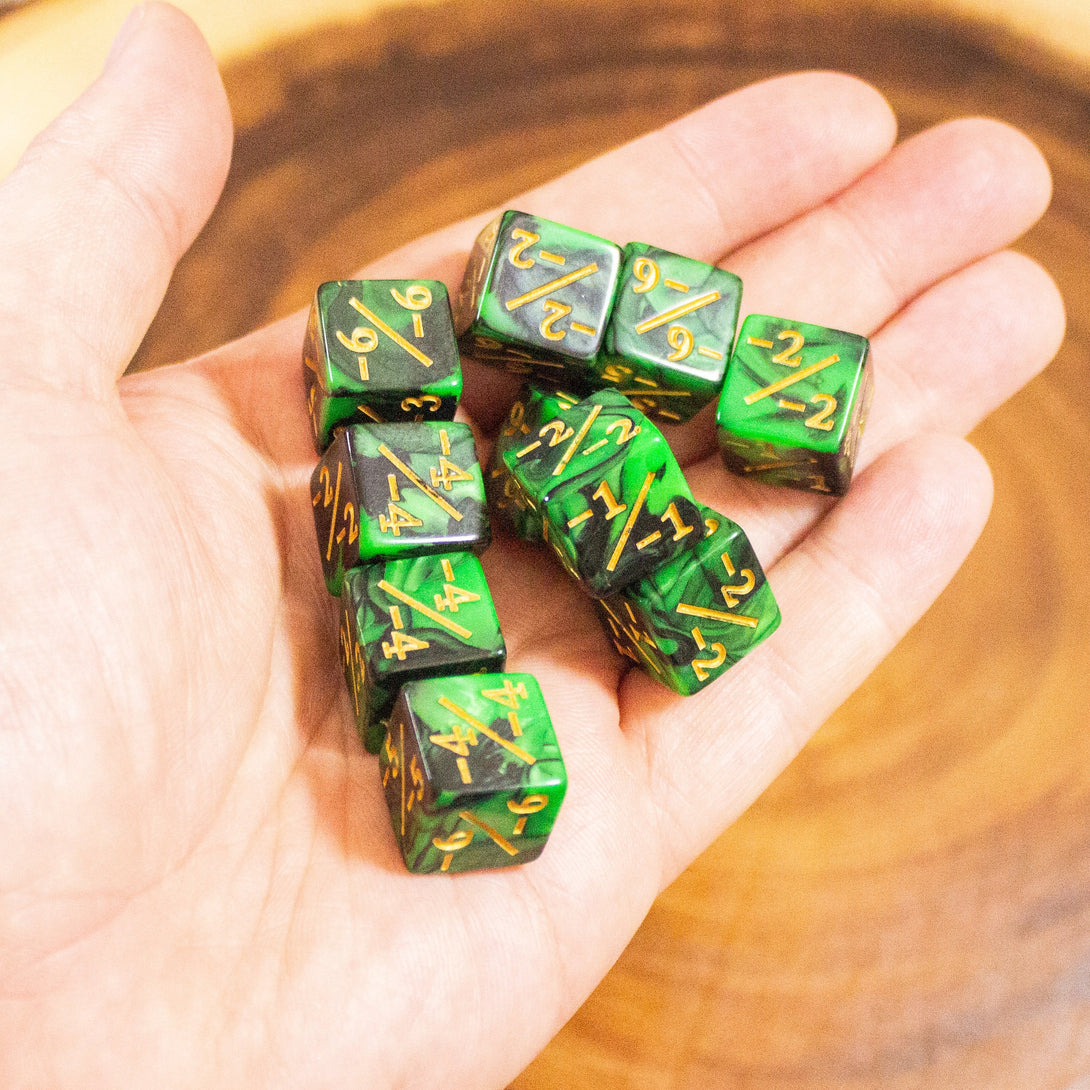 Green and Black Galaxy Counter Dice! TCG Magic Counter +- Dice Magic Of The Gathering - MysteryDiceGoblins