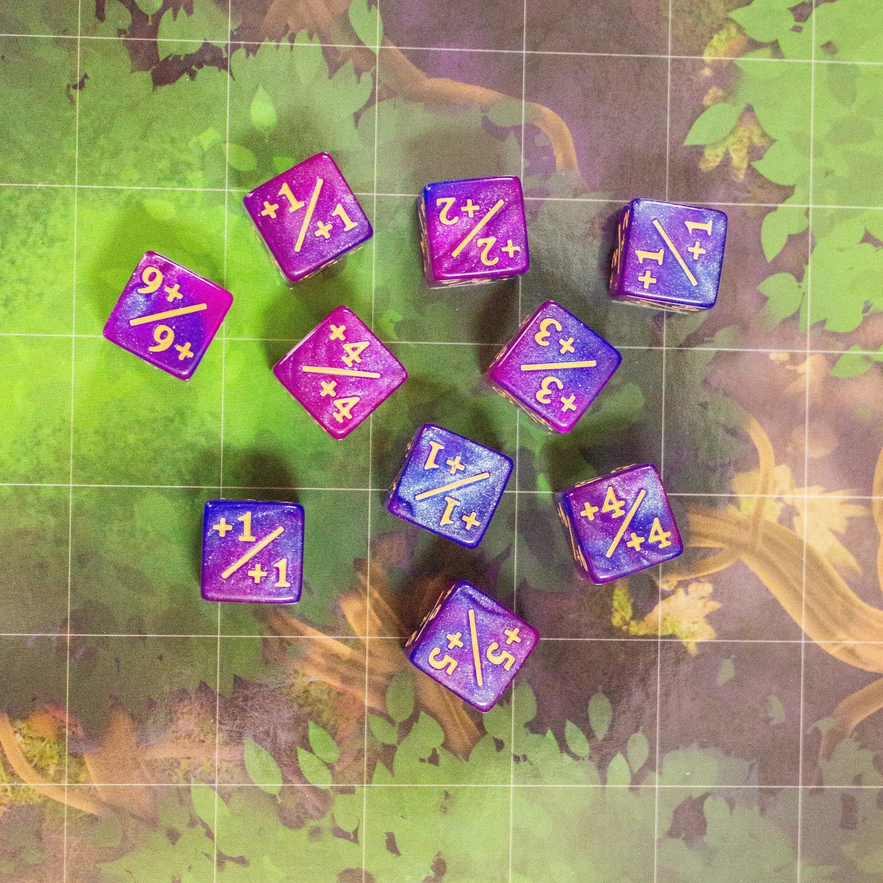 Pink and Purple Galaxy Counter Dice
