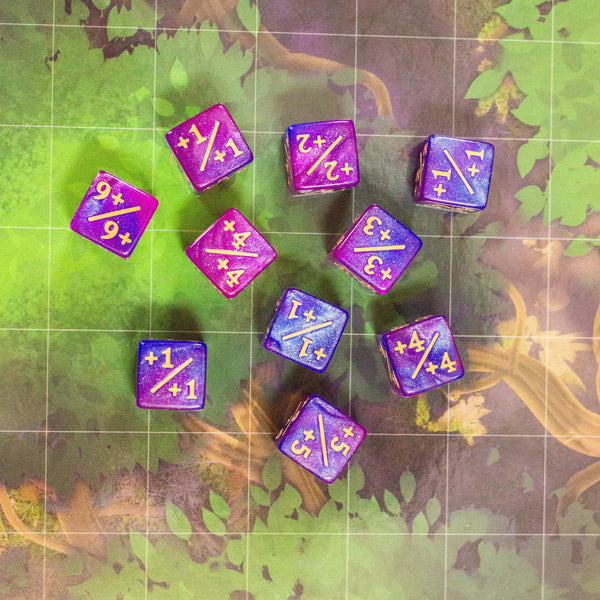 Pink and Purple Galaxy Counter Dice! TCG Magic Counter +- Dice Magic Of The Gathering - MysteryDiceGoblins