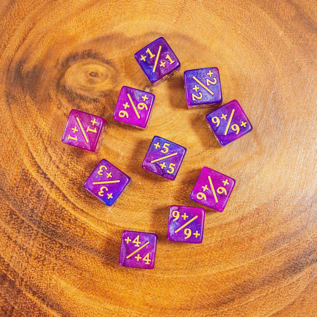 Pink and Purple Galaxy Counter Dice! TCG Magic Counter +- Dice Magic Of The Gathering - MysteryDiceGoblins