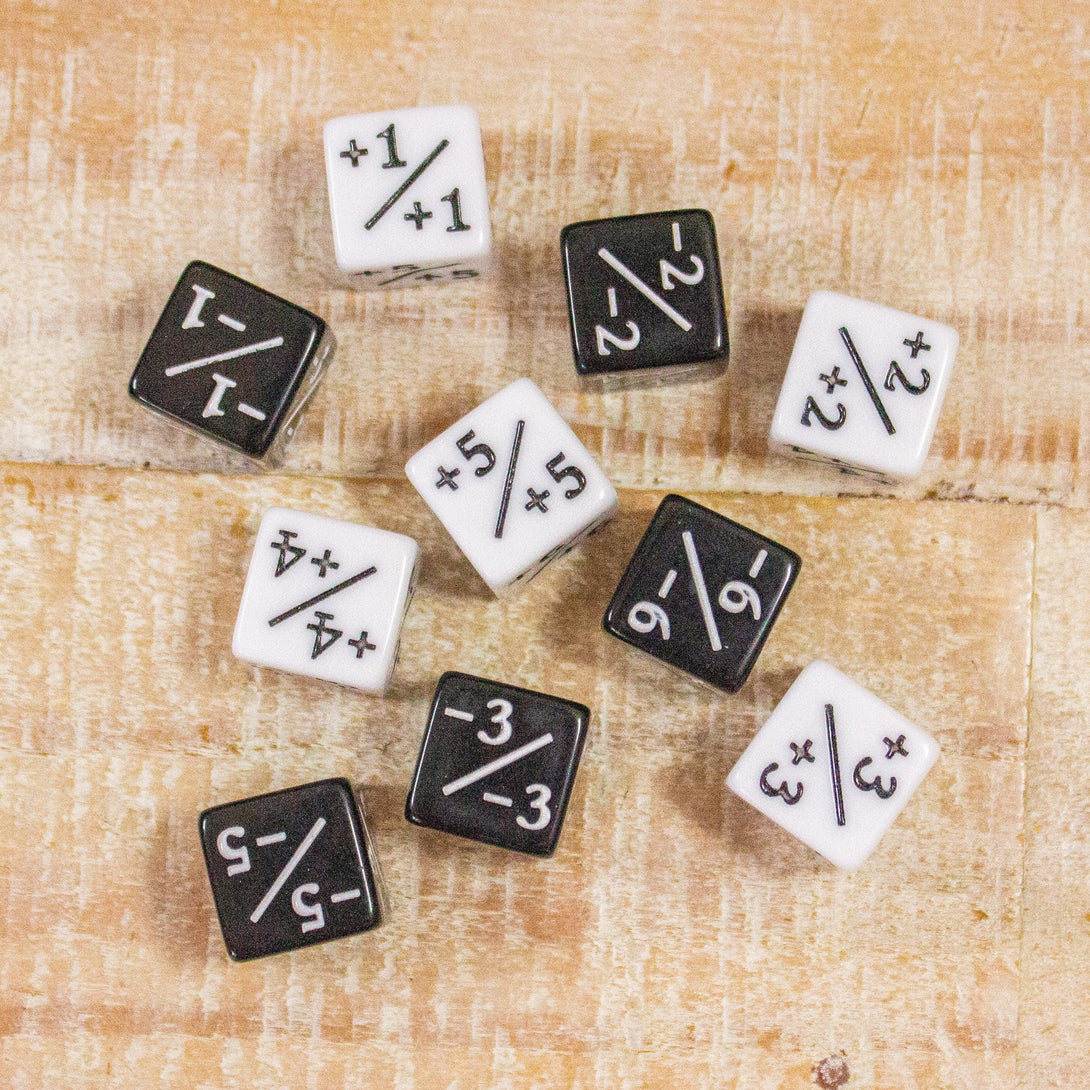 Black and White Block Counter Dice! TCG Magic Counter +- Dice Magic Of The Gathering - MysteryDiceGoblins