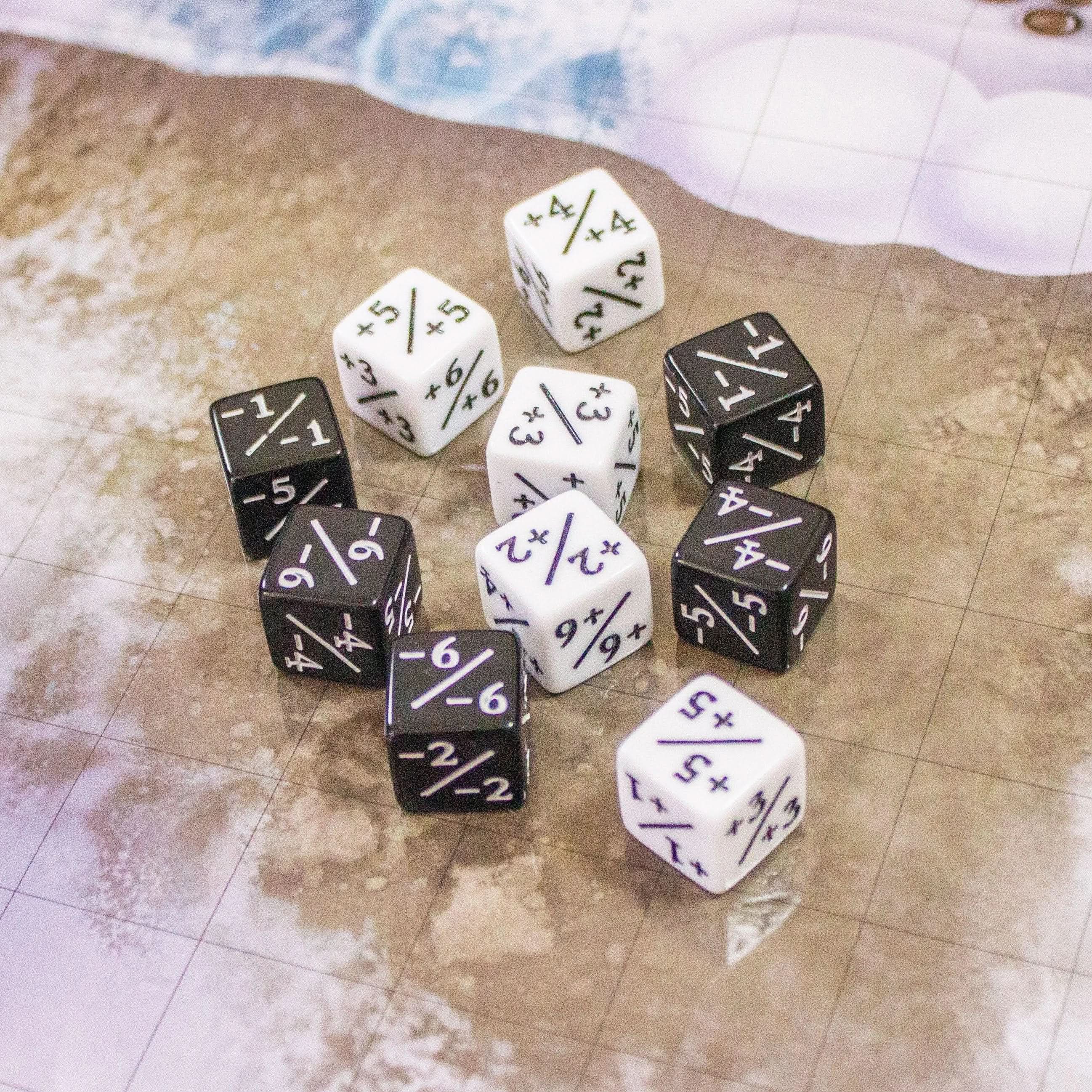Black and White Block Counter Dice