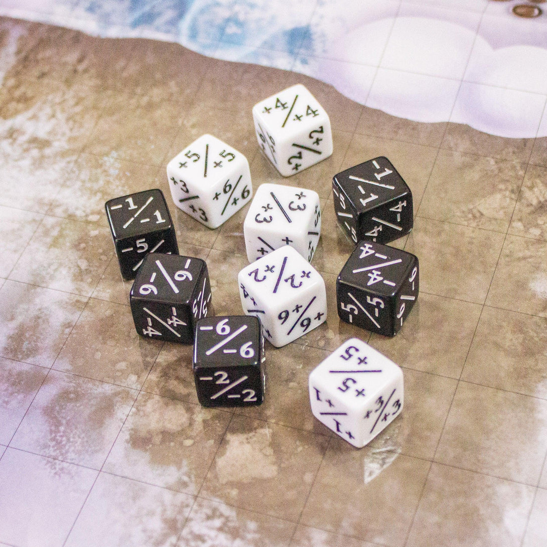 Black and White Block Counter Dice! TCG Magic Counter +- Dice Magic Of The Gathering - MysteryDiceGoblins