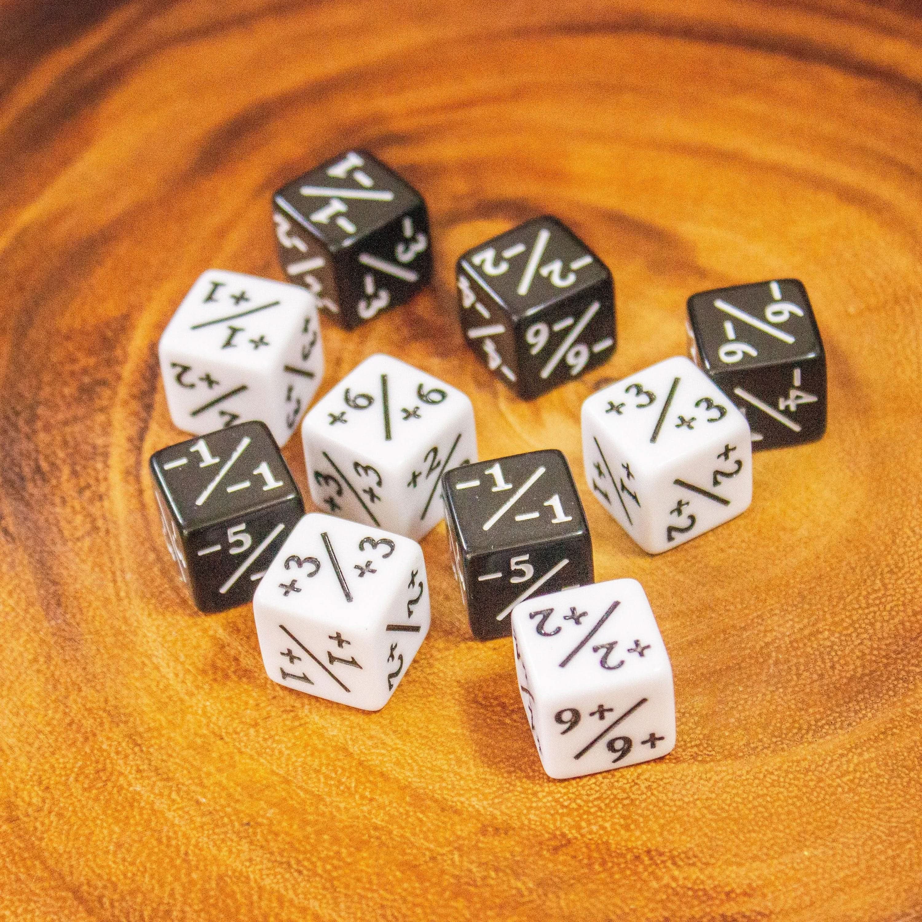 Black and White Block Counter Dice