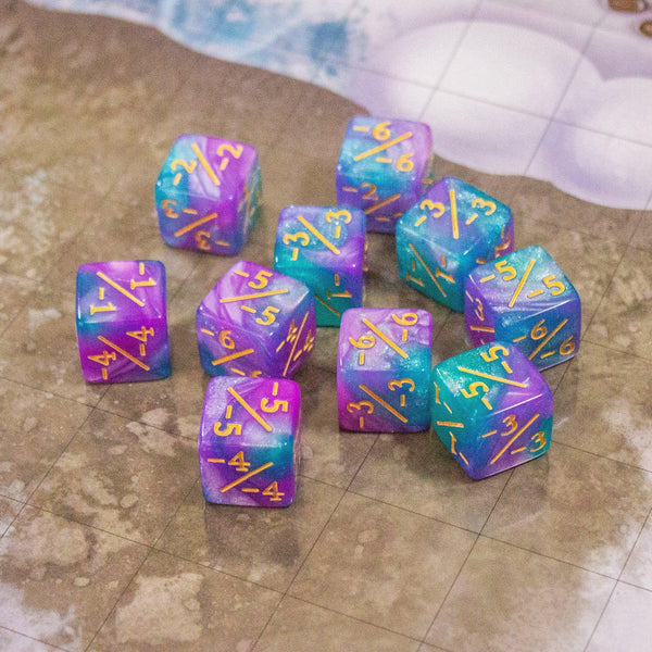 Purple and Green Galaxy Counter Dice! TCG Magic Counter +- Dice Magic Of The Gathering - MysteryDiceGoblins