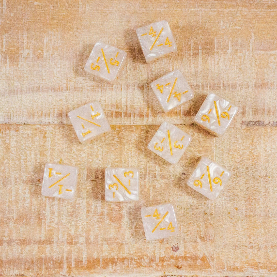 White Marbled Counter Dice! TCG Magic Counter +- Dice Magic Of The Gathering - MysteryDiceGoblins