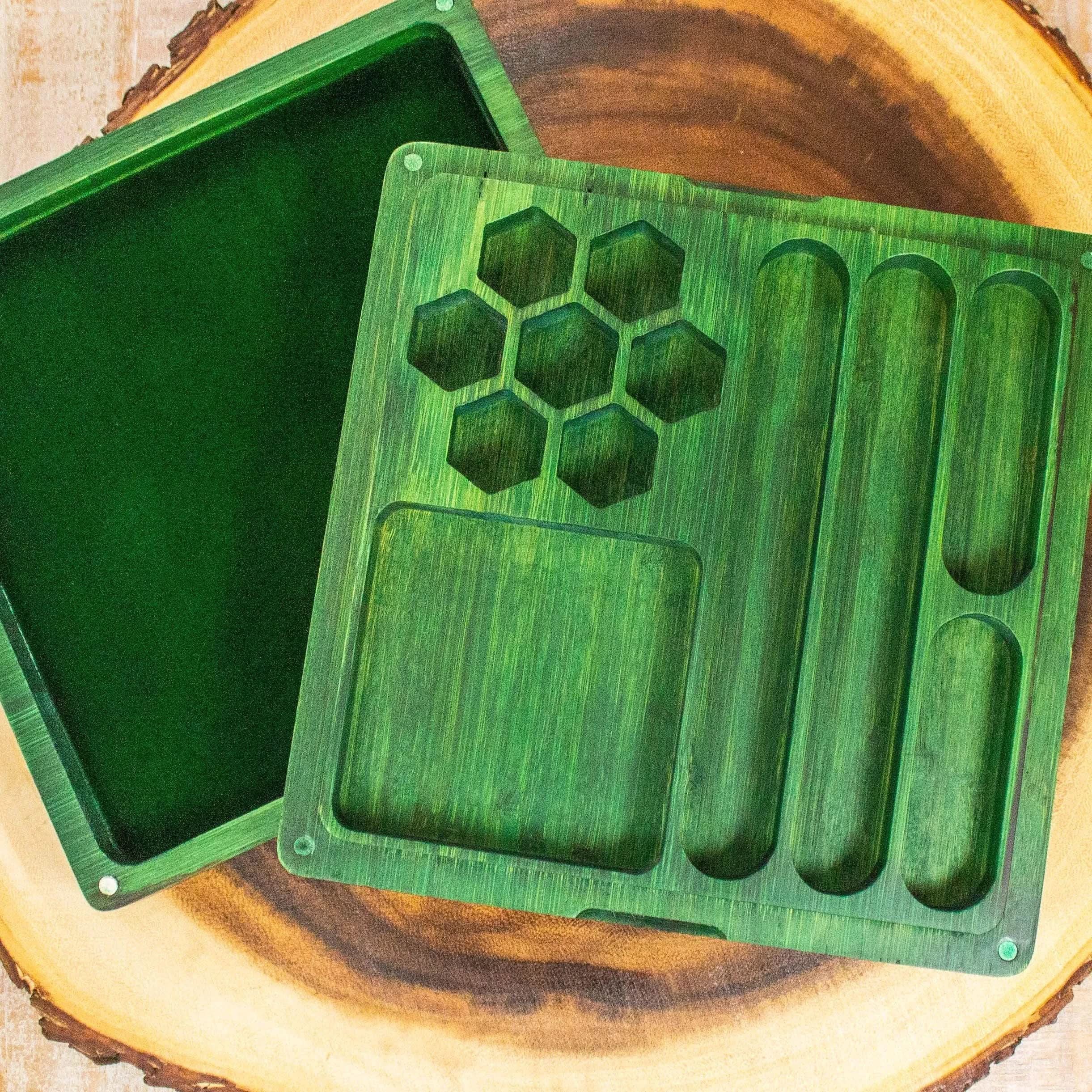 Wooden Dice Box    TTRPG  Multiple Colours Felt inside Premium Dice Tray Dice Case - MysteryDiceGoblins