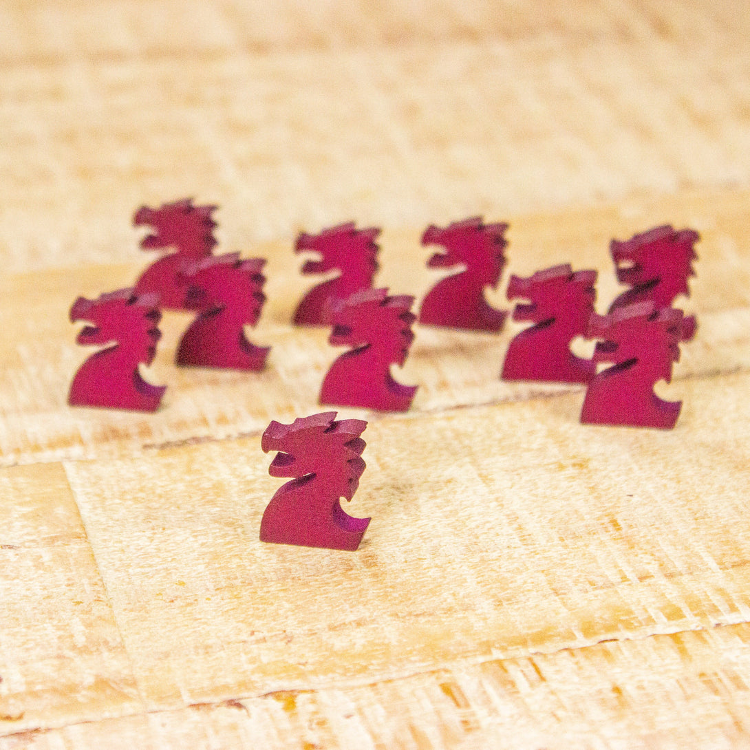 Red Dragon Meeple Counter Character 10 per pack - MysteryDiceGoblins