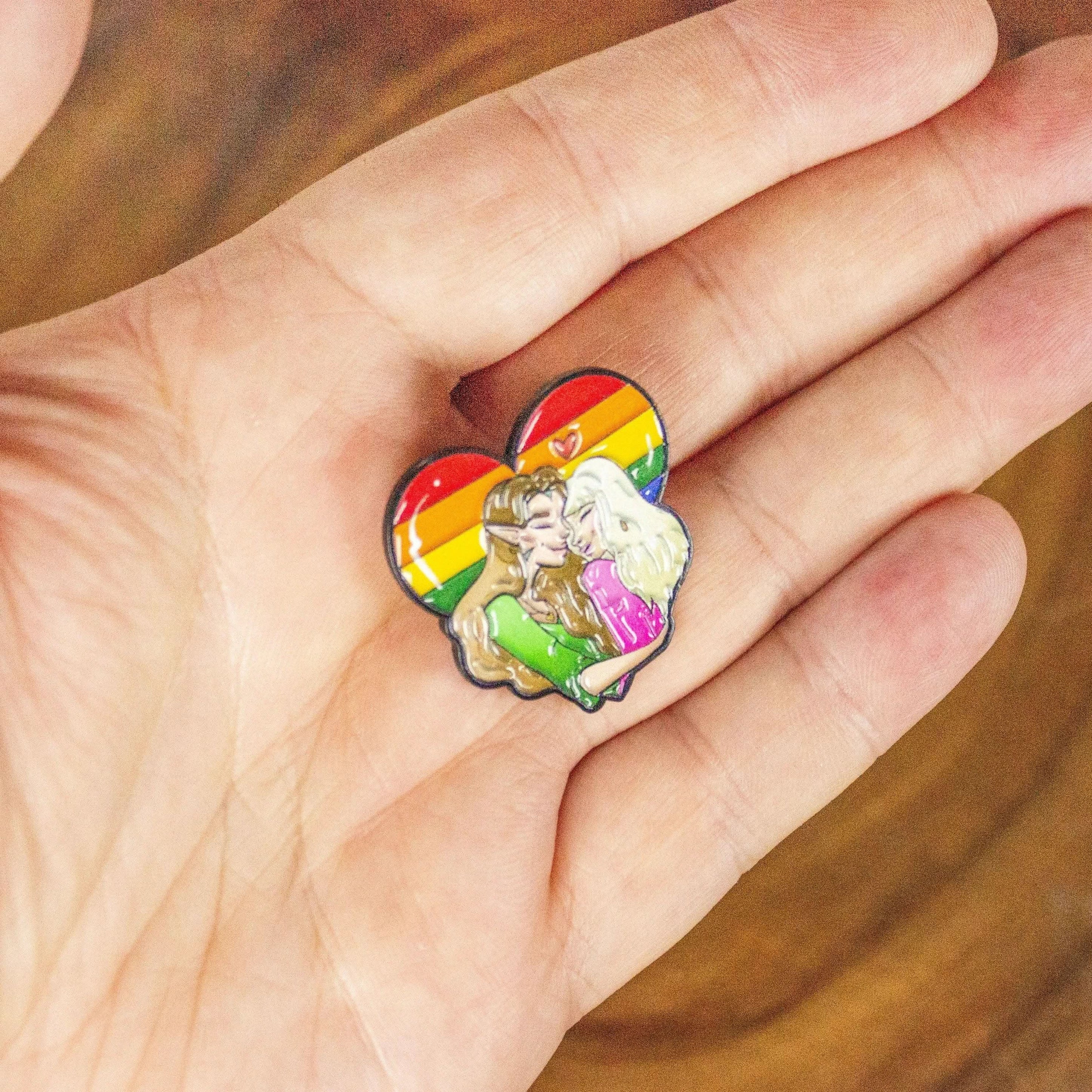 TTRPG  Pride    Elf Warrior Enamel Pin - MysteryDiceGoblins
