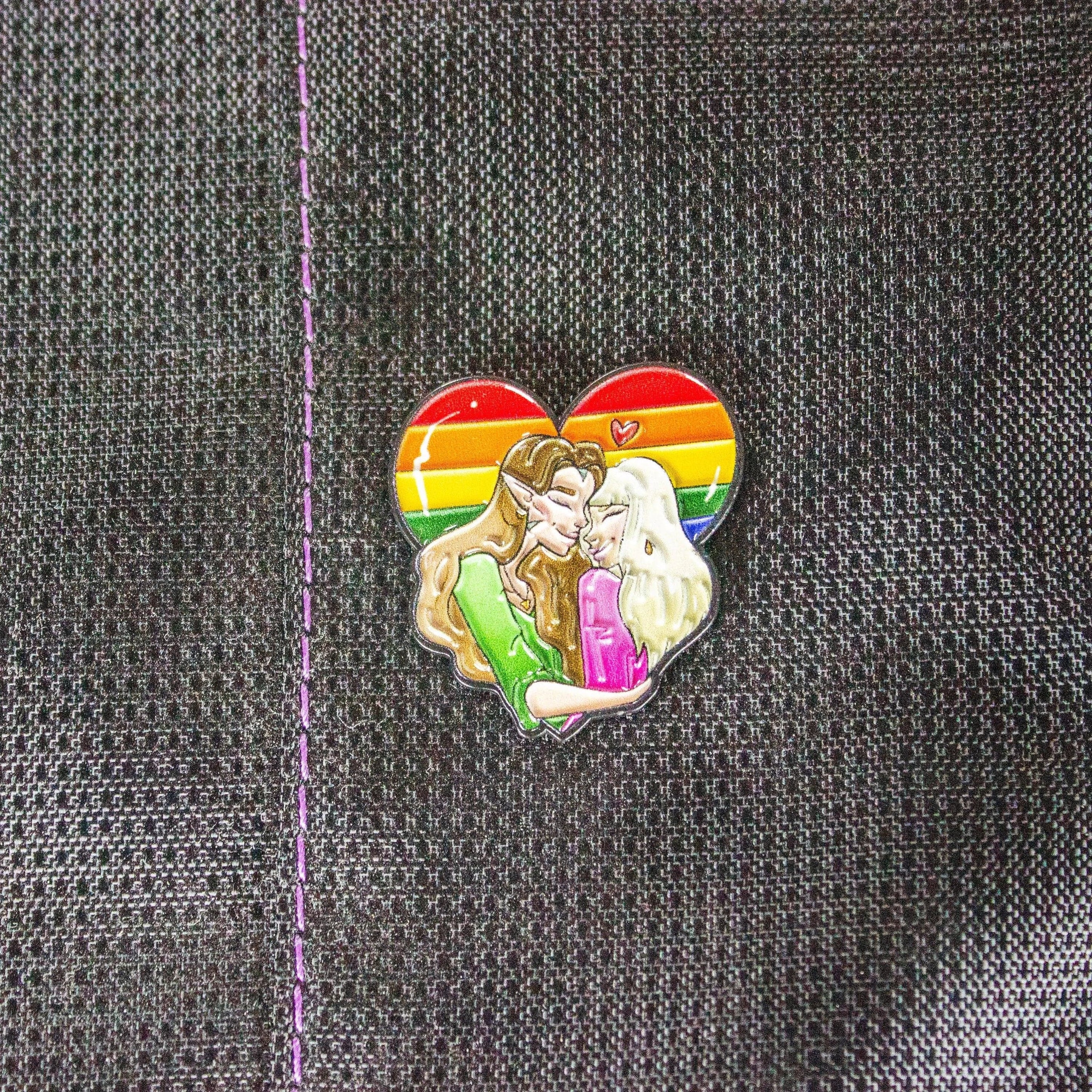 TTRPG  Pride    Elf Warrior Enamel Pin - MysteryDiceGoblins