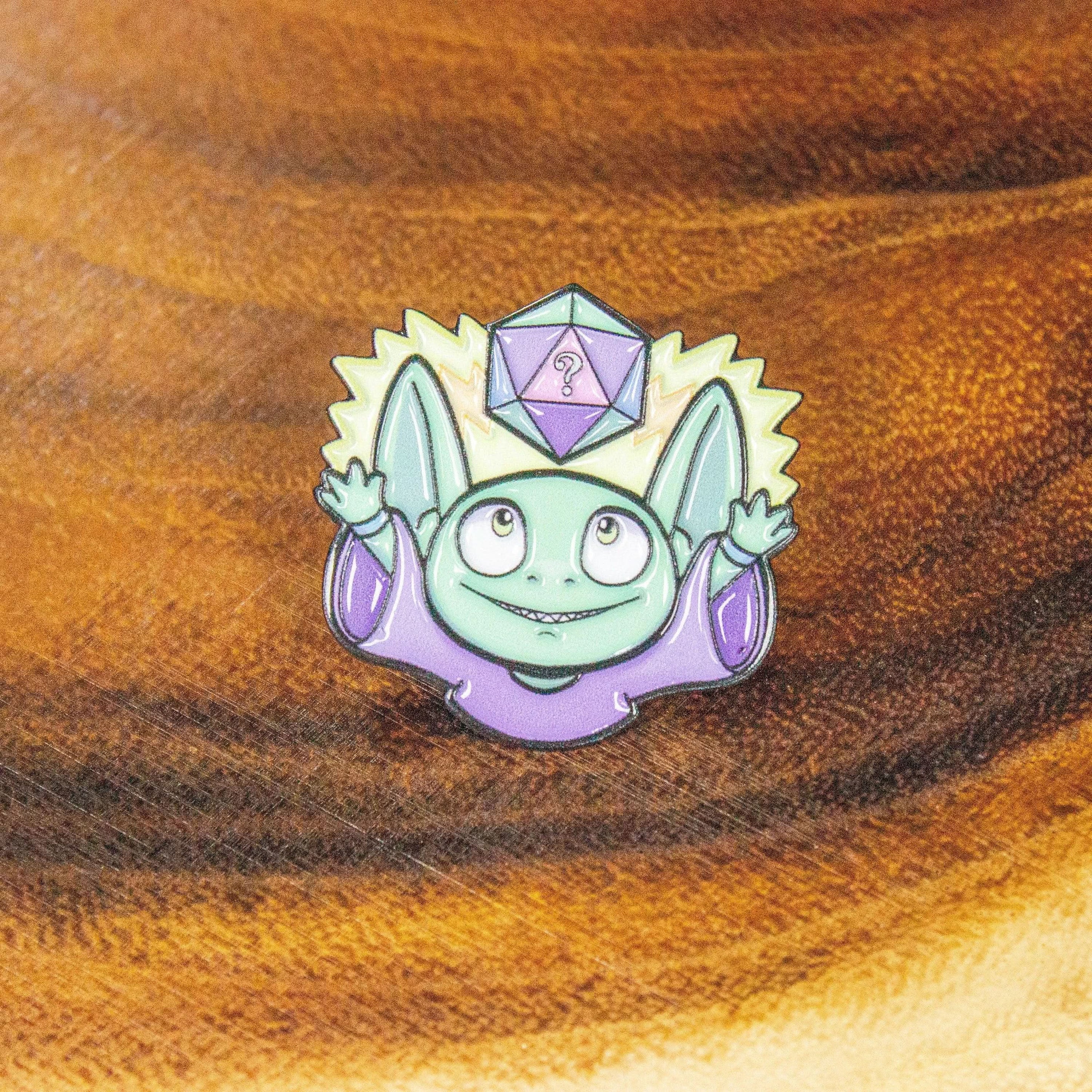 TTRPG  Mystery Dice Goblin Quinny Pin - MysteryDiceGoblins