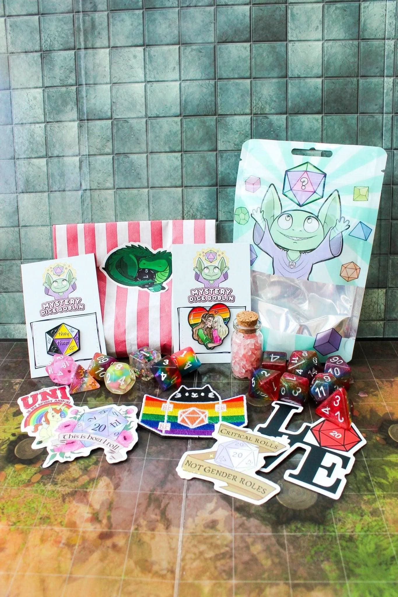 TTRPG  Roll with Pride Dice Gift Box | Pride Pack | LGBTQIA+ | Rainbow Dice | Trans Dice | Non-Binary Dice | A-sexual Dice | Lesbian | Bisexual - MysteryDiceGoblins