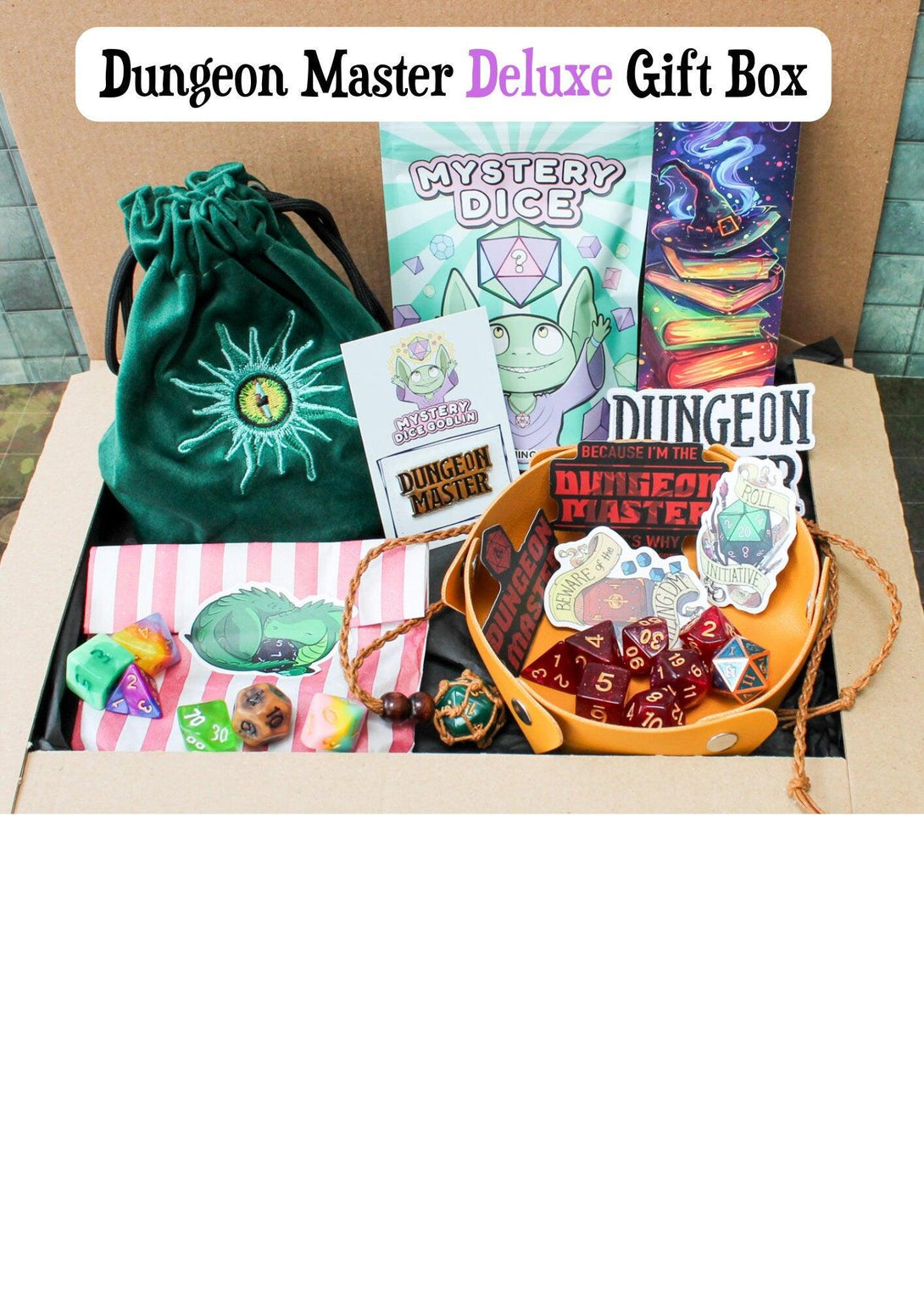 Dungeon Master Gift Box | DnD Gifts | Dice Sets | Mystery Dice | DM Gift | DnD Dice Sets | Dungeons and Dragons | Nerd Gifts | D20 - MysteryDiceGoblins