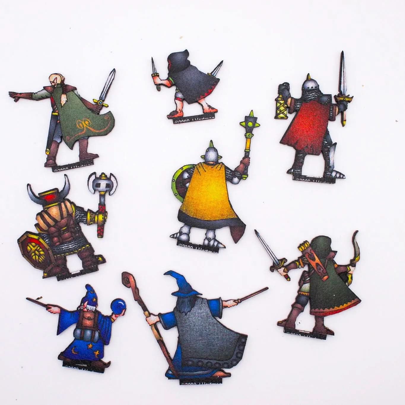 Adventure Party Miniature Starter kit | Tabletop RPG |    | Pathfinder | lasercut | 2D | TTRPG  Mini - MysteryDiceGoblins