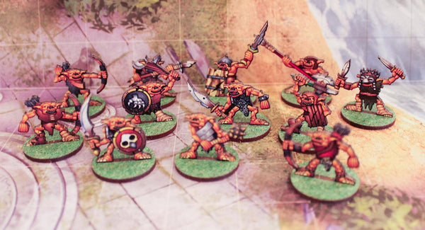 Goblin Miniatures Set | Miniatures for DnD, Runequest, TTRPG's | Flatpack pre-painted miniatures for role playing games. - MysteryDiceGoblins