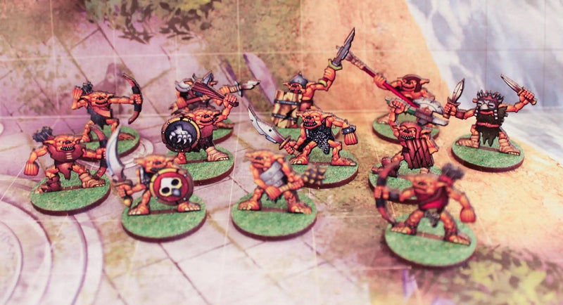 Goblin Miniatures Set, Flatpack pre-painted miniatures for role playing games.