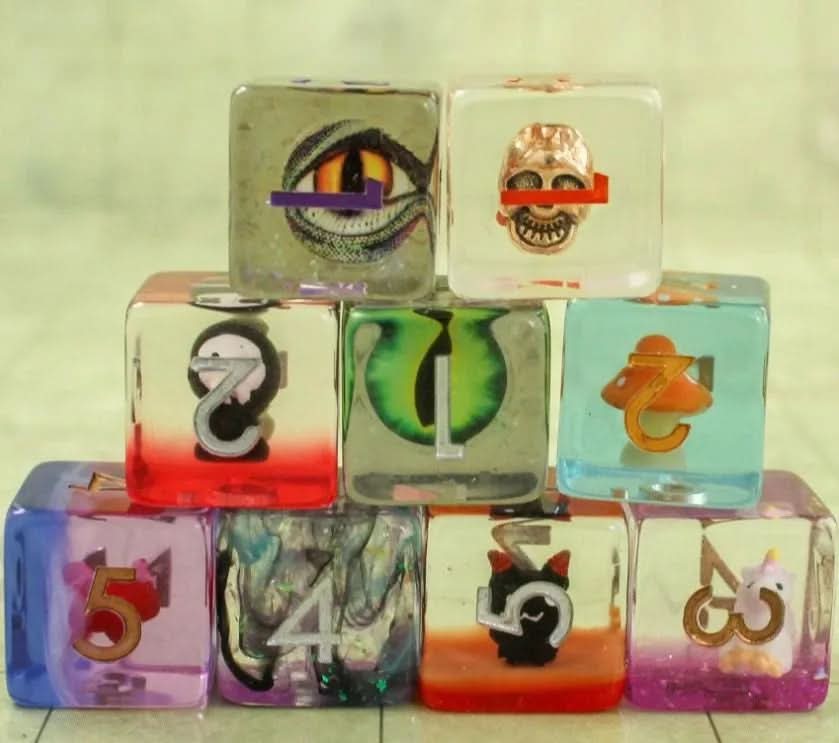 Mystery Inclusion Dice Sets | Filled Dice | Never the same TTRPG  Dice |    Gift | Independent unique design | - MysteryDiceGoblins